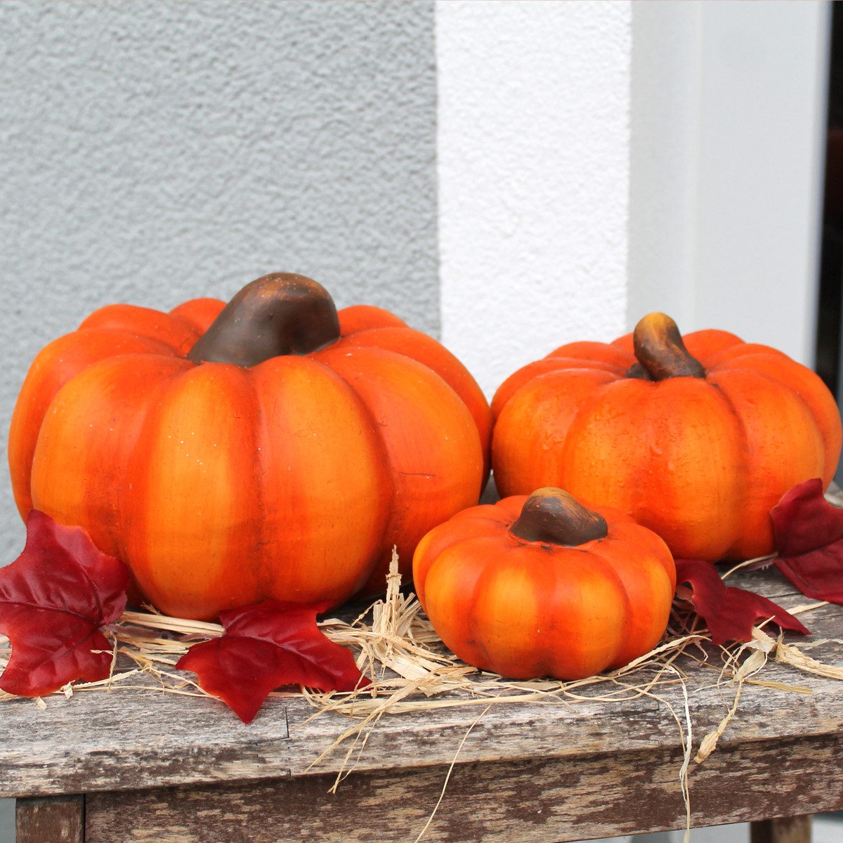 matches21 HOME & HOBBY Dekofigur Kürbis orange aus Ton, 10 cm als Herbst & Halloween Deko (1 St), Deko-Kürbis als Deko für Innen & Außen – Bild 3 von 5