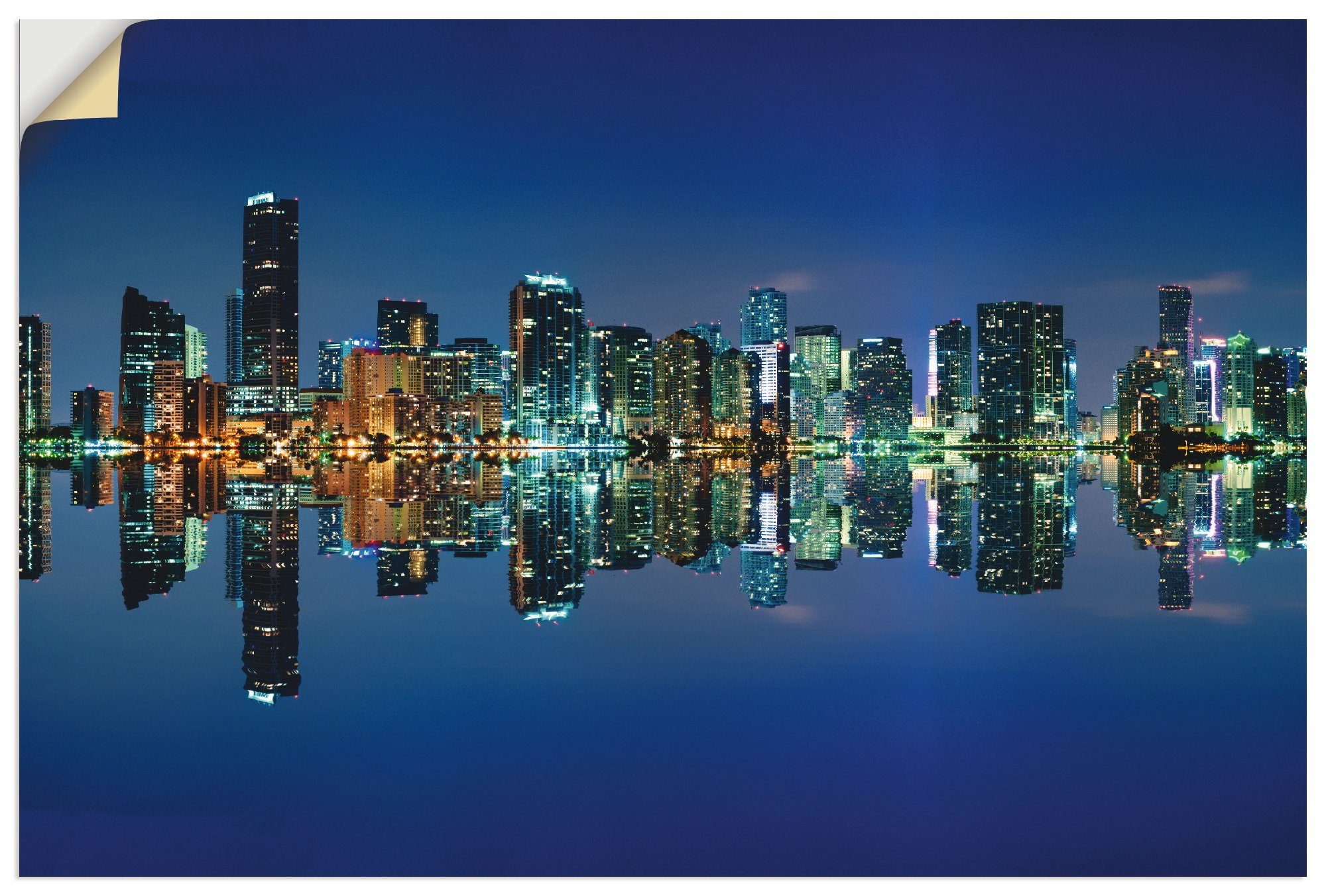 Artland Wandbild Miami Skyline, Amerika (1 St), als Alubild, Leinwandbild, Wandaufkleber oder Poster in versch. Größen
