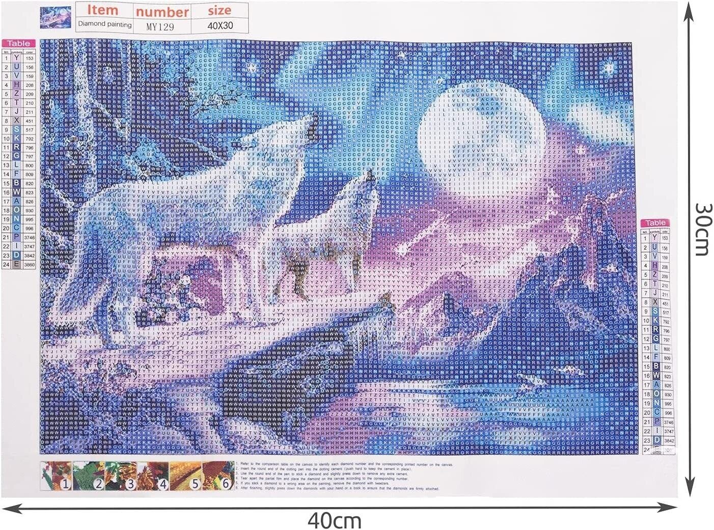 MALATEC Malen nach Zahlen 5d Diamond Painting DIY Wölfe (5d Diamond Painting-Set), Entspannendes Hobby, kreative Stunden, schimmerndes Endergebnis.