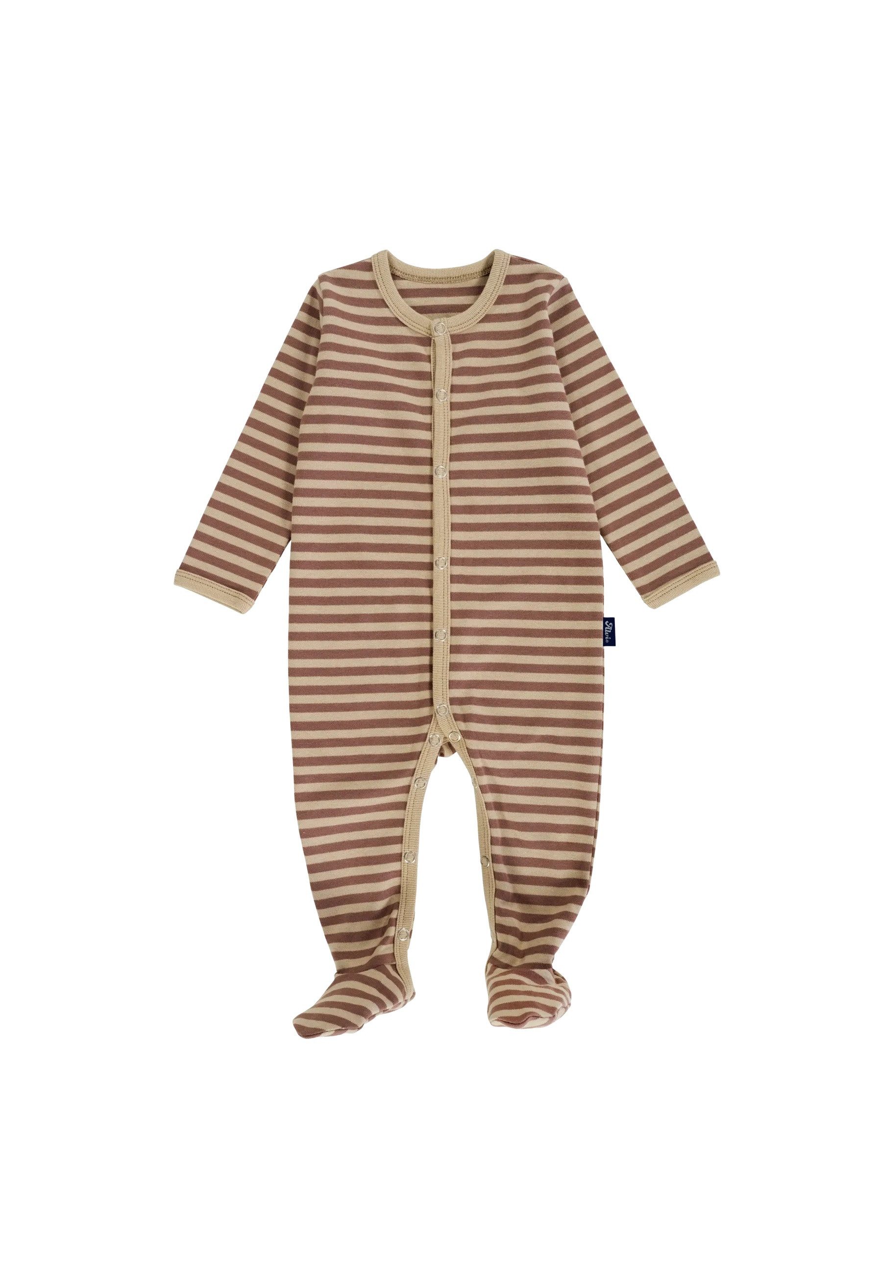 Alvi® Strampler Strampler mit Fuß Bio-Baumwolle (1-tlg) Strampler mit Fuß Bio-Baumwolle