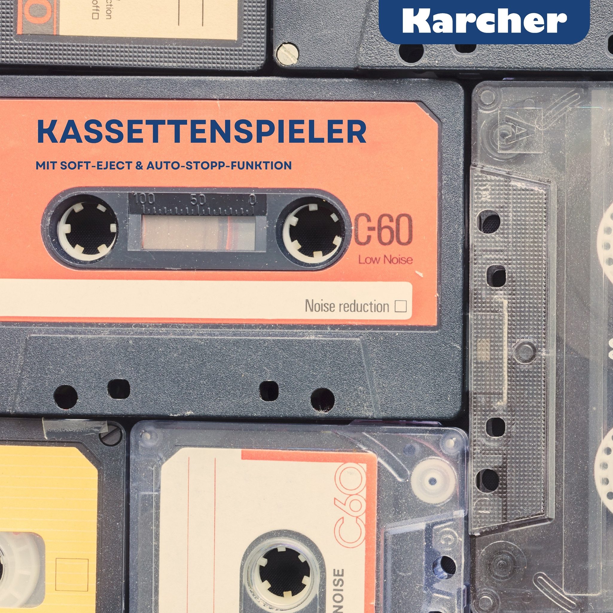 Karcher RR 5042-H Boombox (UKW (FM), 3 W, tragbarer CD-Player mit UKW Radio, Kassettendeck) – Bild 5 von 5