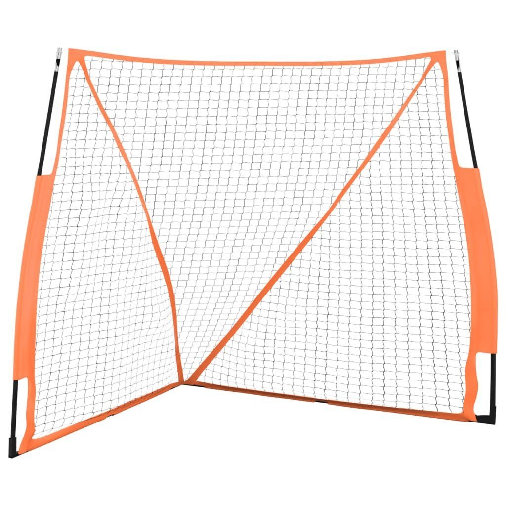 Orange Schwarz Stahl vidaXL Baseball-Netz 183x182x183 Tragbar cm Fußballtor