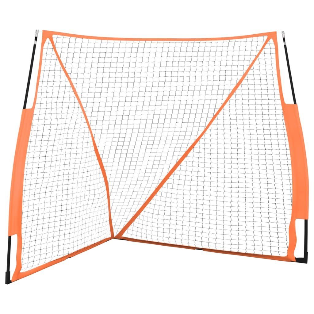 Fußballtor Baseball-Netz Tragbar Orange Schwarz 183x182x183 cm Stahl