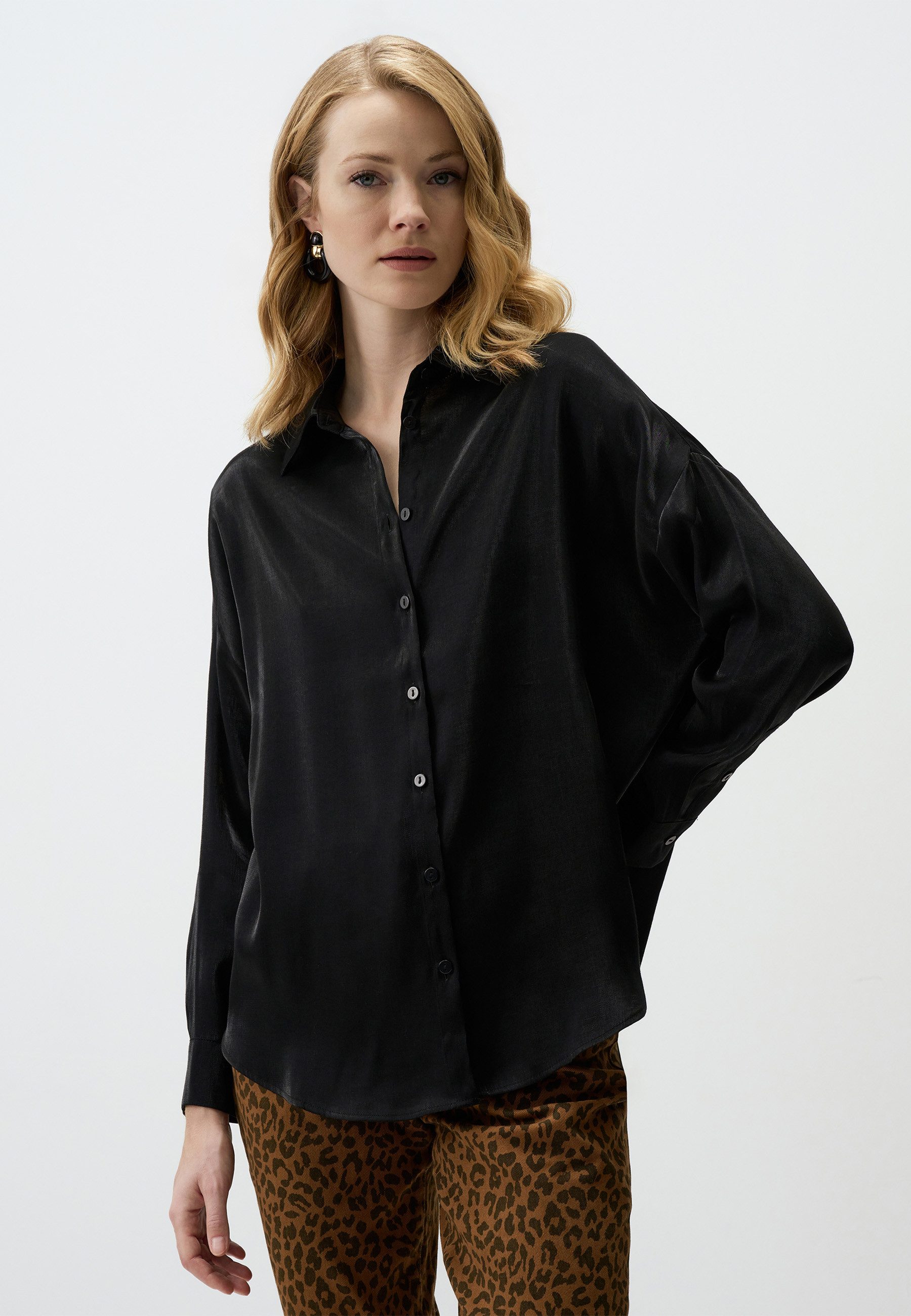 Shirtbluse Elegant Schwarz Hemd