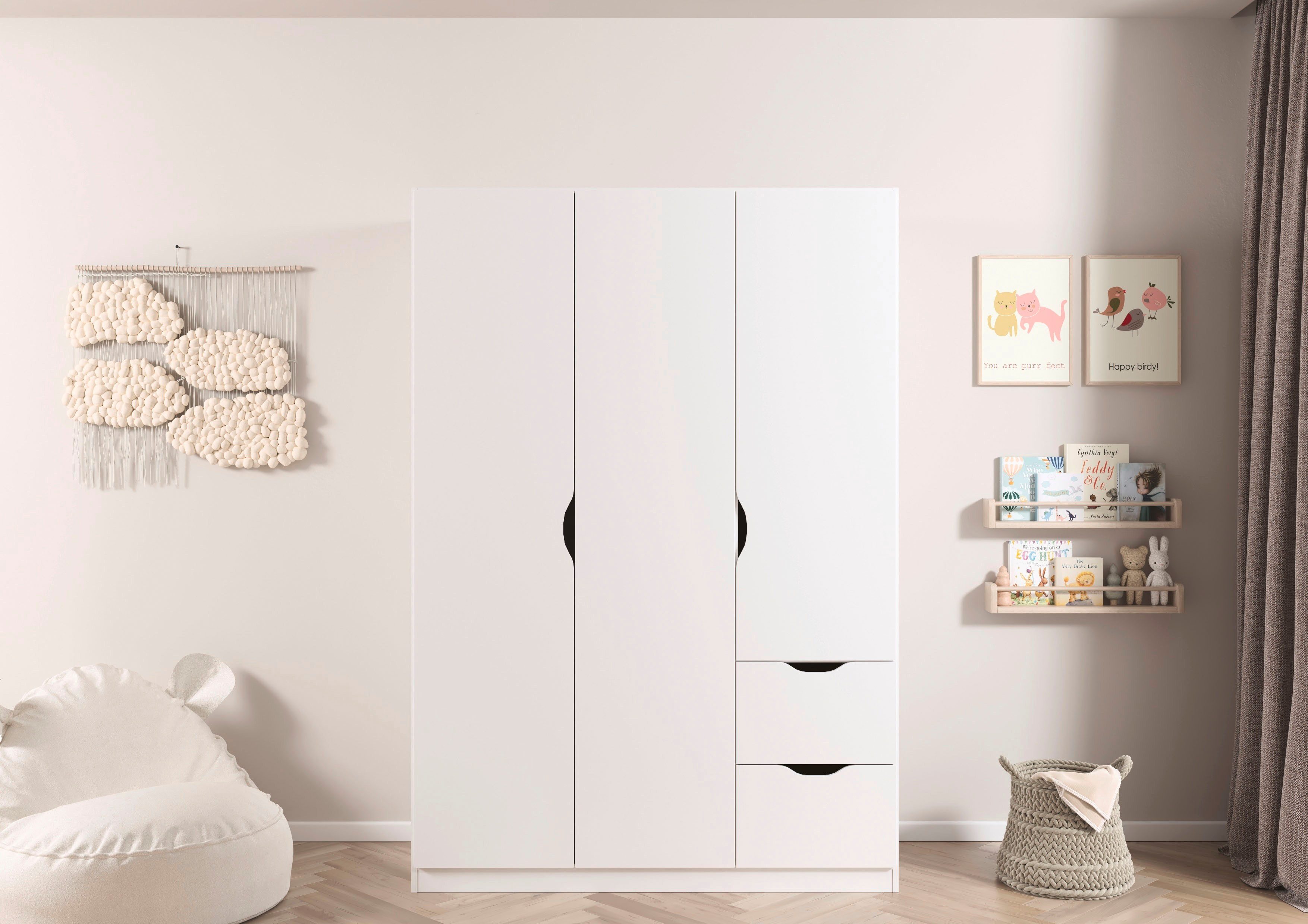 rauch Kleiderschrank Freising geräumiger Schrank Garderobe Schlafzimmerschrank (in 2 Breiten erhältlich TOP ANGEBOT) mit Griffmulden und Schubkästen OTTO´s Chois TOP PRODUKT