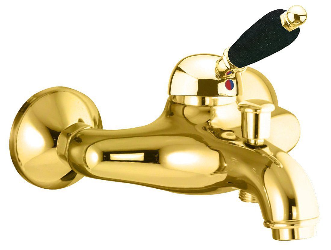 Sapho Wannenarmatur KIRKÉ BLACK Wannenarmatur, schwarzer Hebel, Gold Sapho-KI10NZ