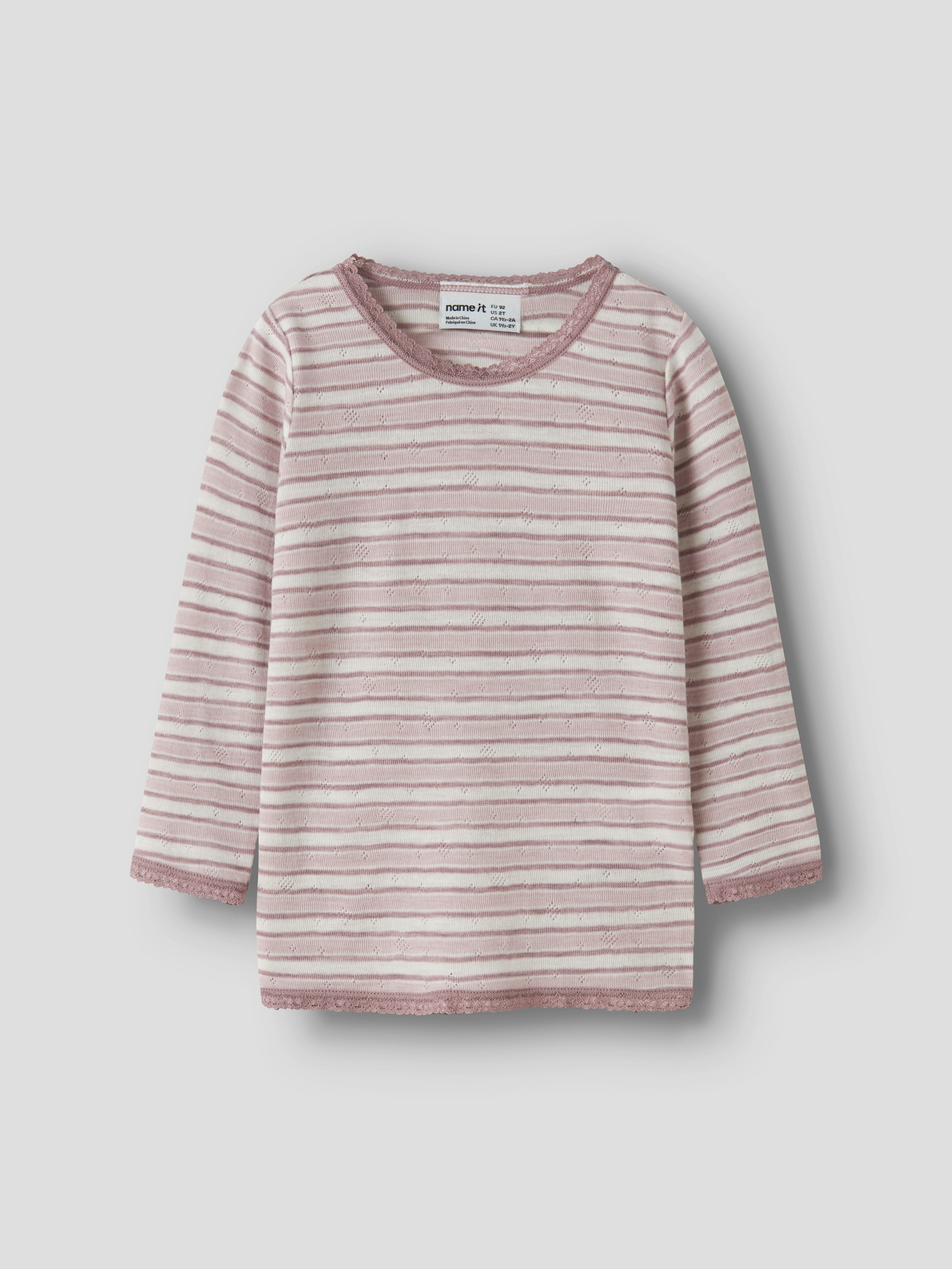 Name It Langarmshirt NMFWANG WOOL NEEDLE LS TOP NOOS Wolle, regular fit – Bild 3 von 5
