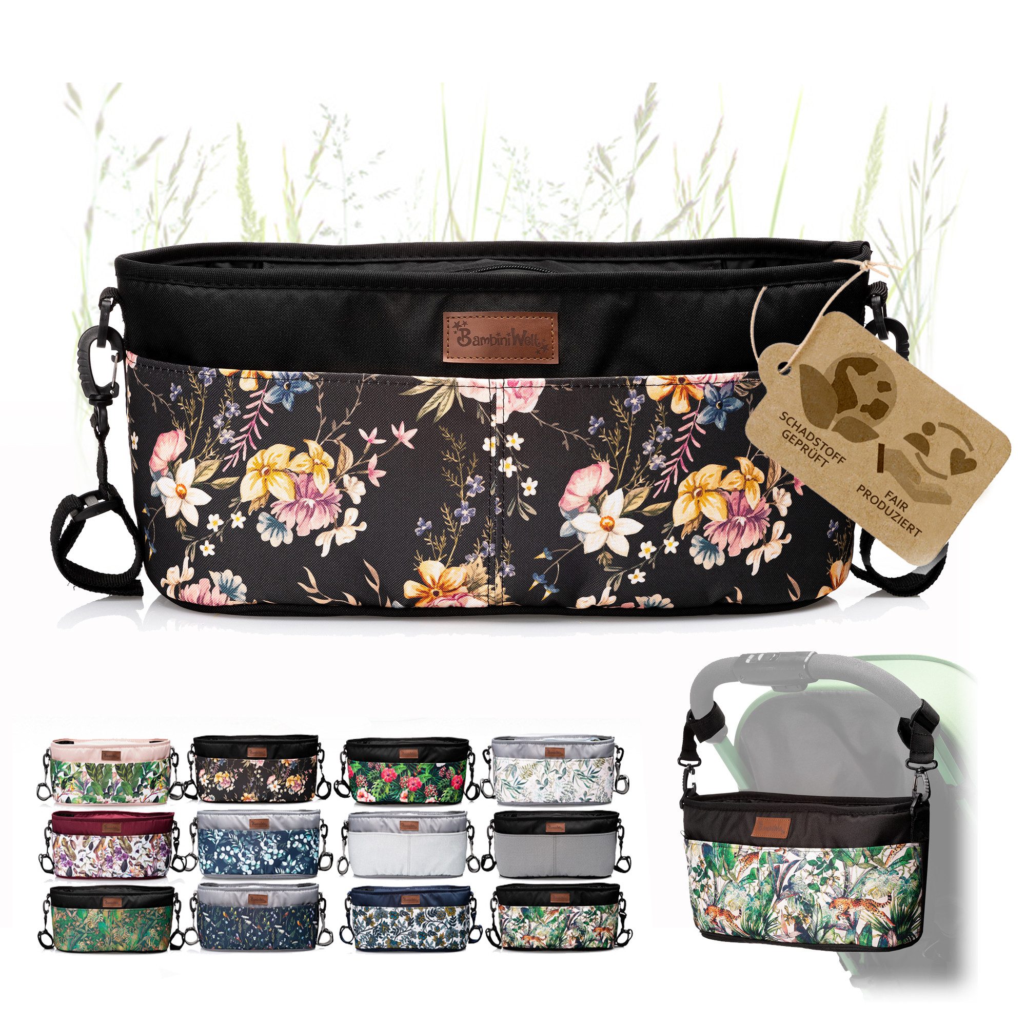 BambiniWelt by Rafael K. Wickeltasche Wickeltasche ORGANIZER Kinderwagen Buggy Babytasche mit Getränkehalter