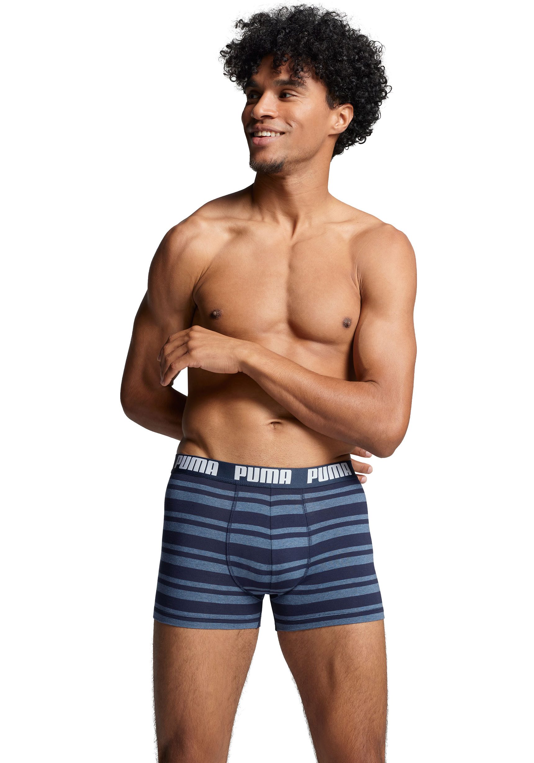 PUMA Boxershorts PUMA MEN EVERYDAY PLACED LOGO BOXERS 2P (2er Pack) mit Logo Webbund – Bild 4 von 5