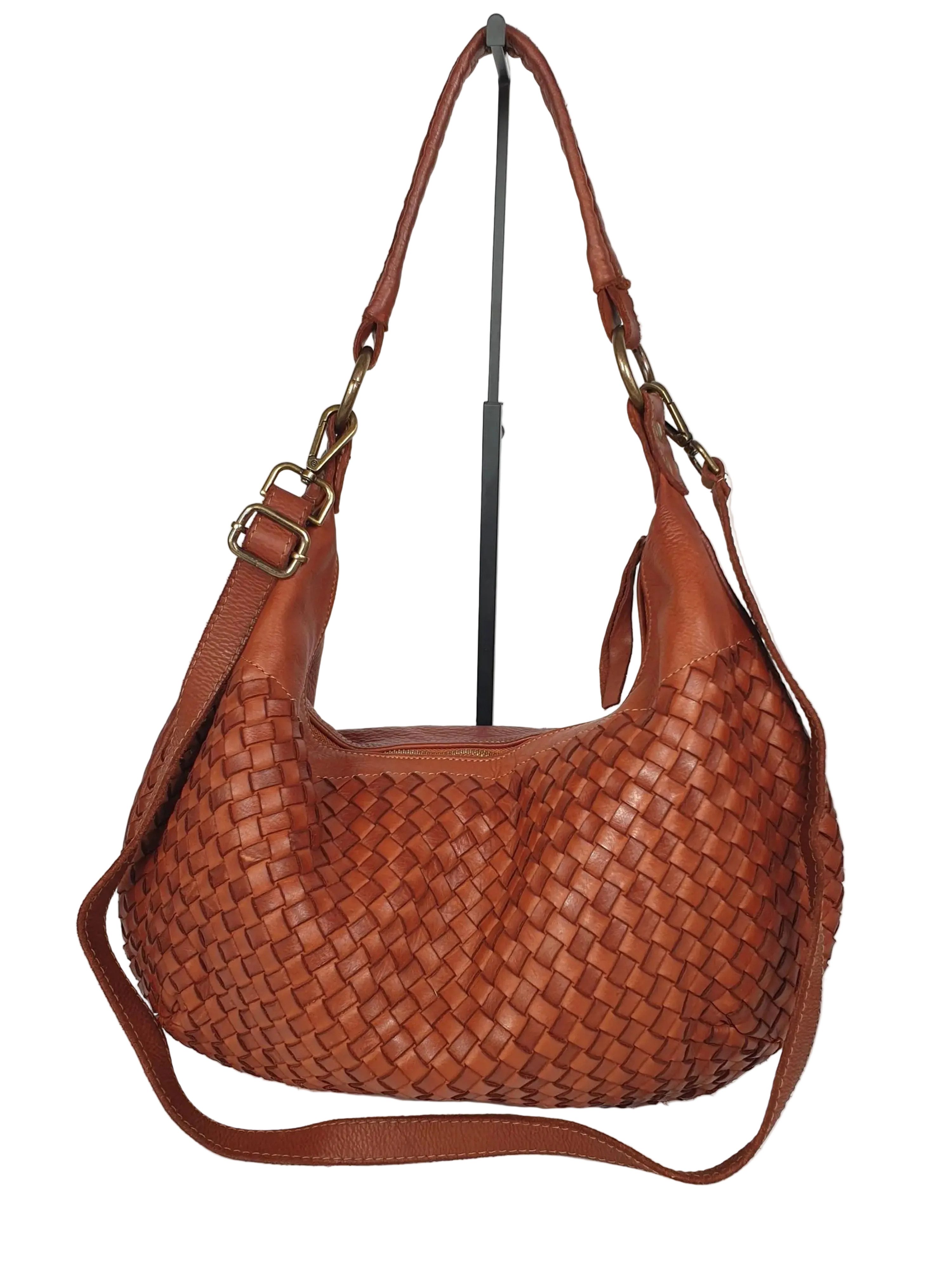 sanumi Schultertasche weiche italienische Leder-Hobotasche