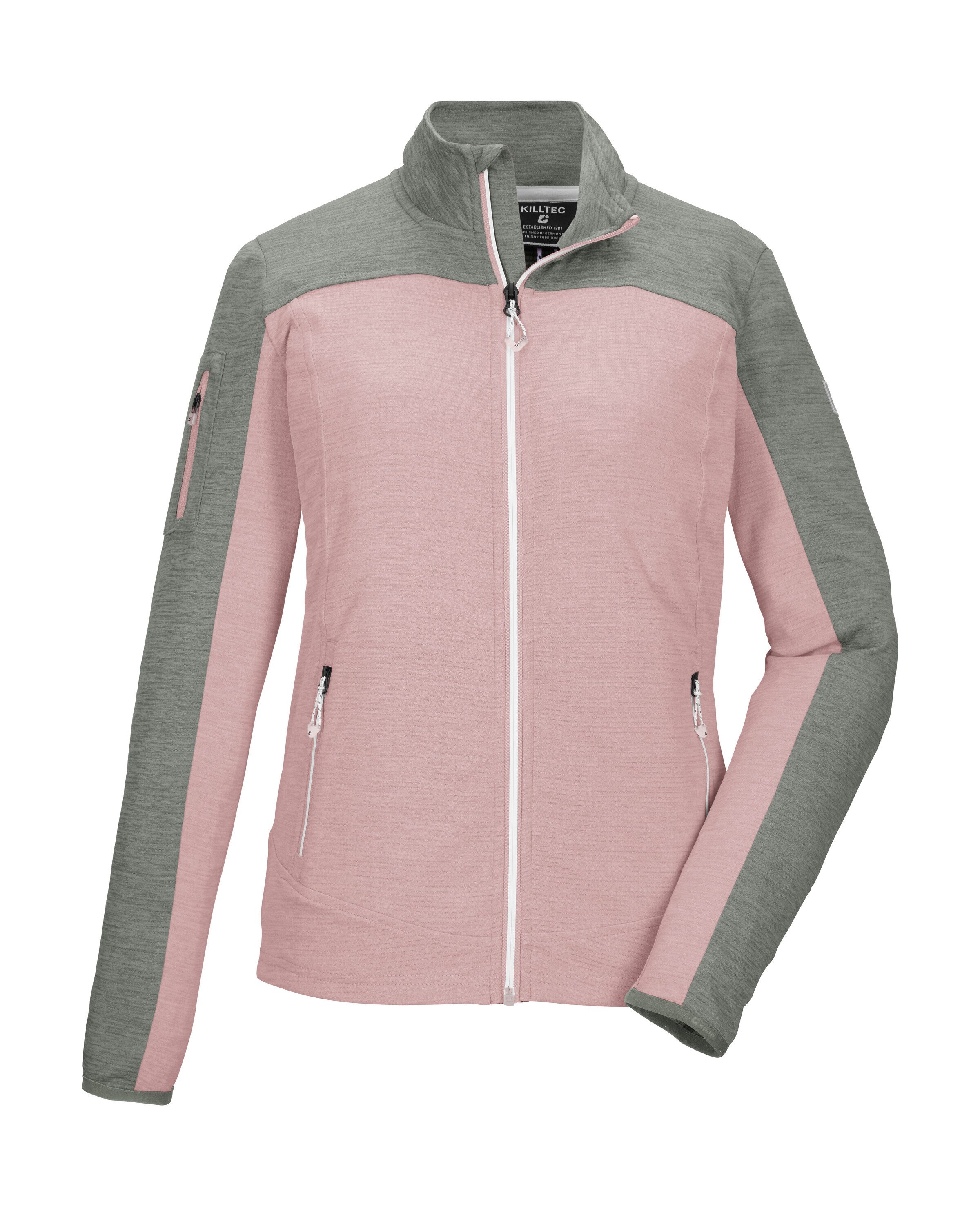 Killtec Strickjacke KOS 71 WMN FLX JCKT Colourblock Powerstretchjacke mit Zipper-Taschen und Kinnschutz