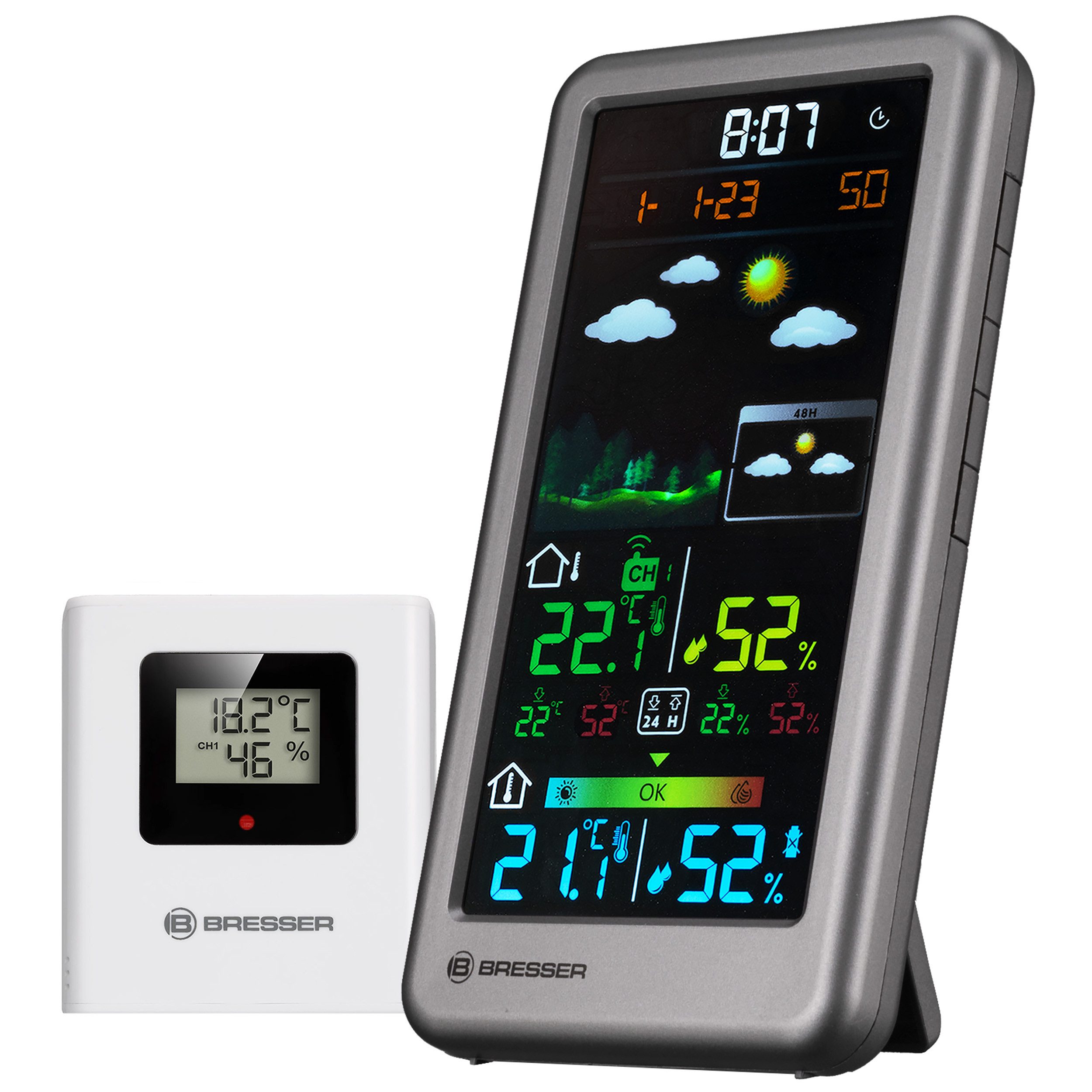 Funkwetterstation BRESSER Funkwetterstation Neomeo V silber
