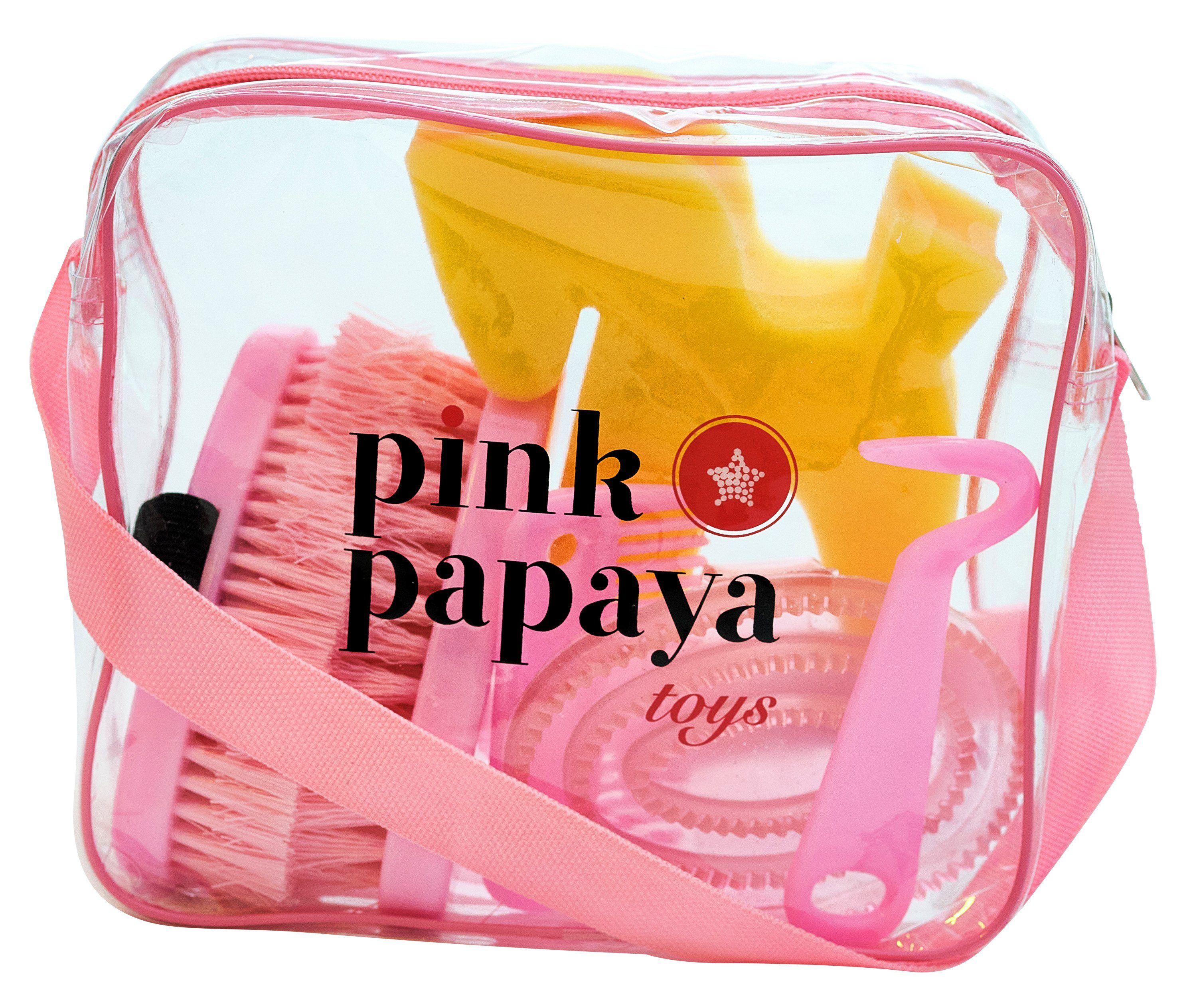 7-teilige Putzbox Kinderspiel Pferde Ergänzung Pony die Papaya für alle Pink, Spiel, ideale Pink Putztasche in "Lexington" Pink Papaya