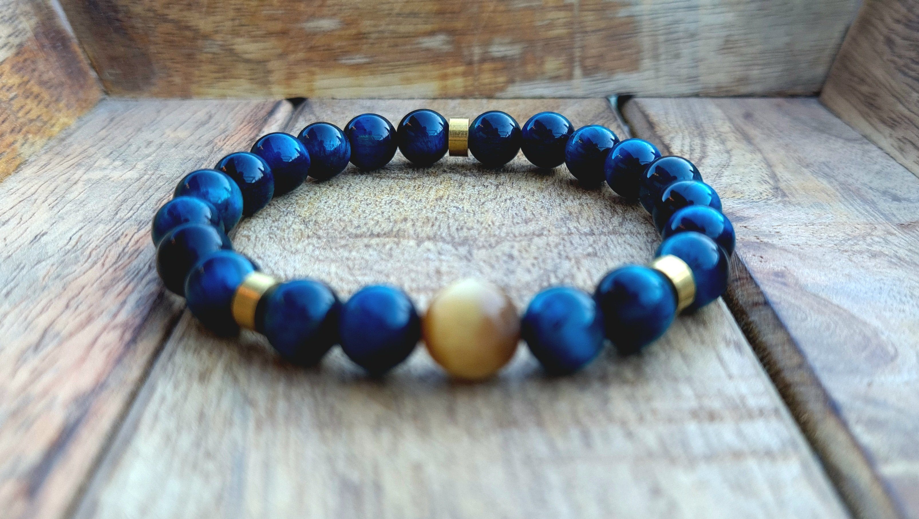 NAHLE Perlenarmband Armband Blauer Tigerauge Naturstein günstig online kaufen