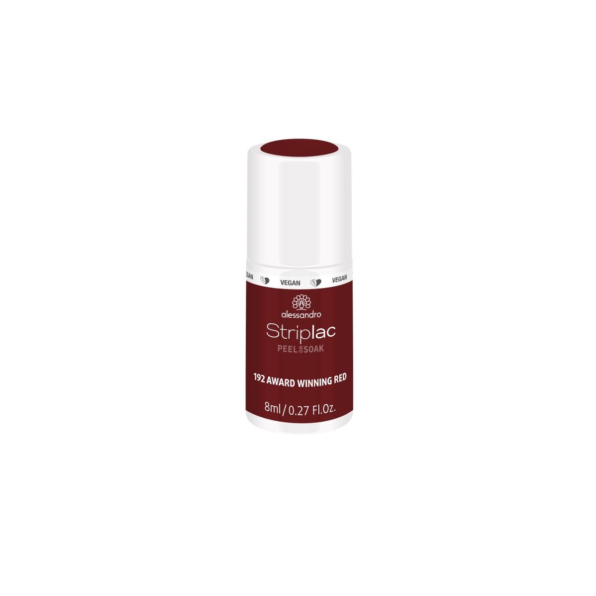 Nagellack Alessandro Striplac Peel or Soak 192 Award winning red 8 ml