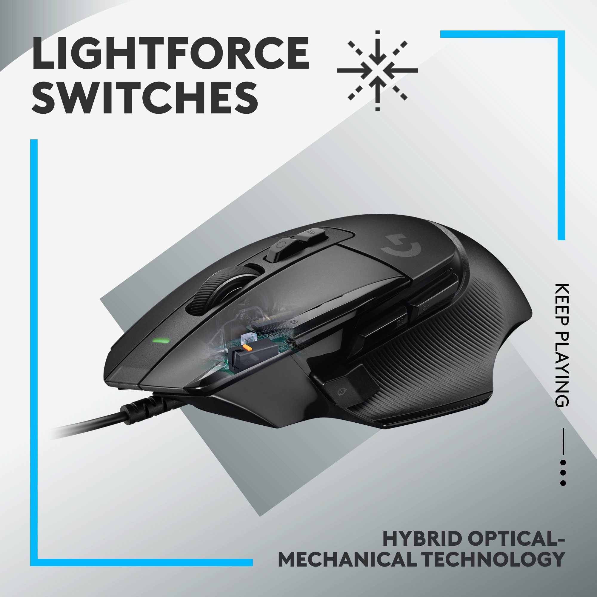 Logitech Logitech Gaming G502 X, Gaming-Maus, (HERO 25K) Maus (kabelgebunden)