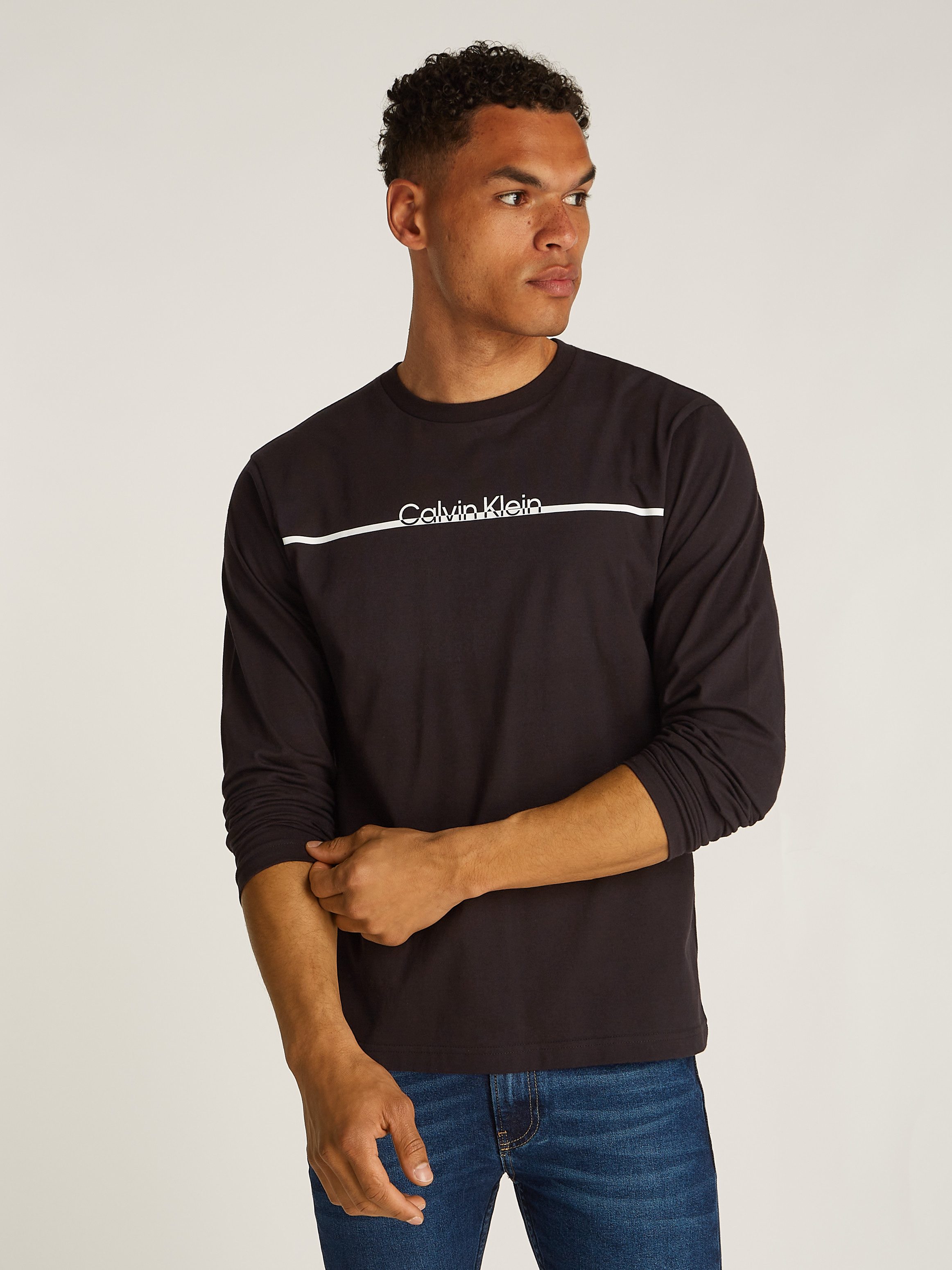 Rundhalsshirt SPLIT LINE LOGO LS T-SHIRT