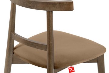 Konsimo Esszimmerstuhl Esstischstühle LILIO Holzstühle Polsterstühle 2 St, hergestellt in der EU, Buchenholzrahmen, Vintage, Lefkas Eiche