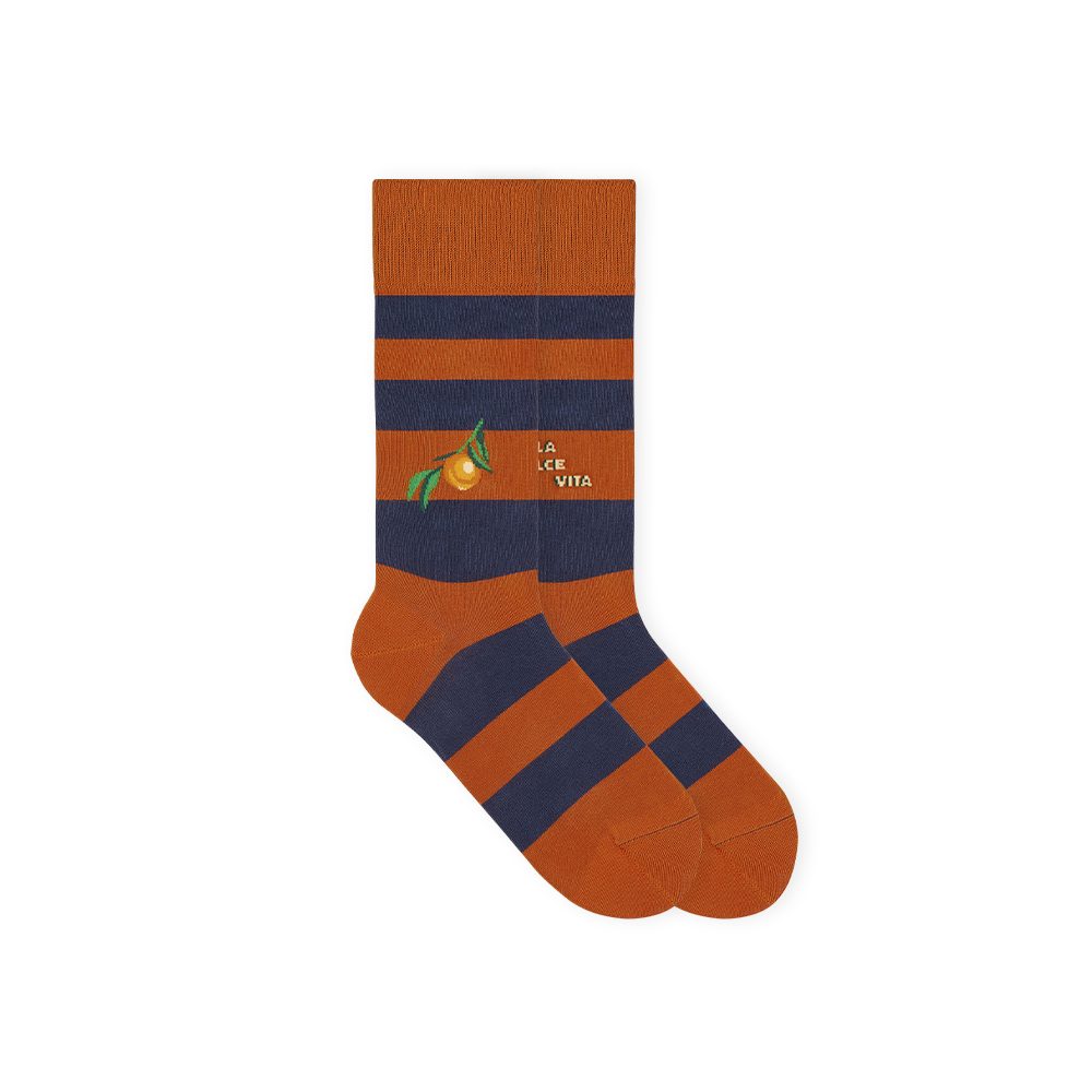 von Jungfeld Socken Gestreifte Socken mit Italy-Icons in mehrfarbig (1-Paar)