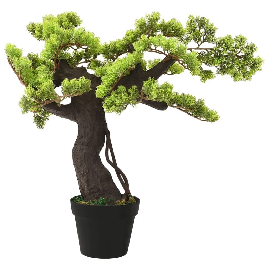 Kunstpflanze Künstlicher Bonsai Zypresse mit Topf 70 cm Grün, furnicato