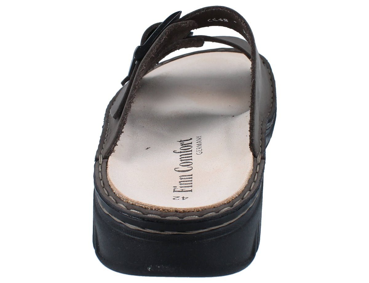 Finn Comfort FINN COMFORT FINNCO Cayman Soft Herren Pantolette grau Leder - Größe: Hausschuh Wechselfußbett