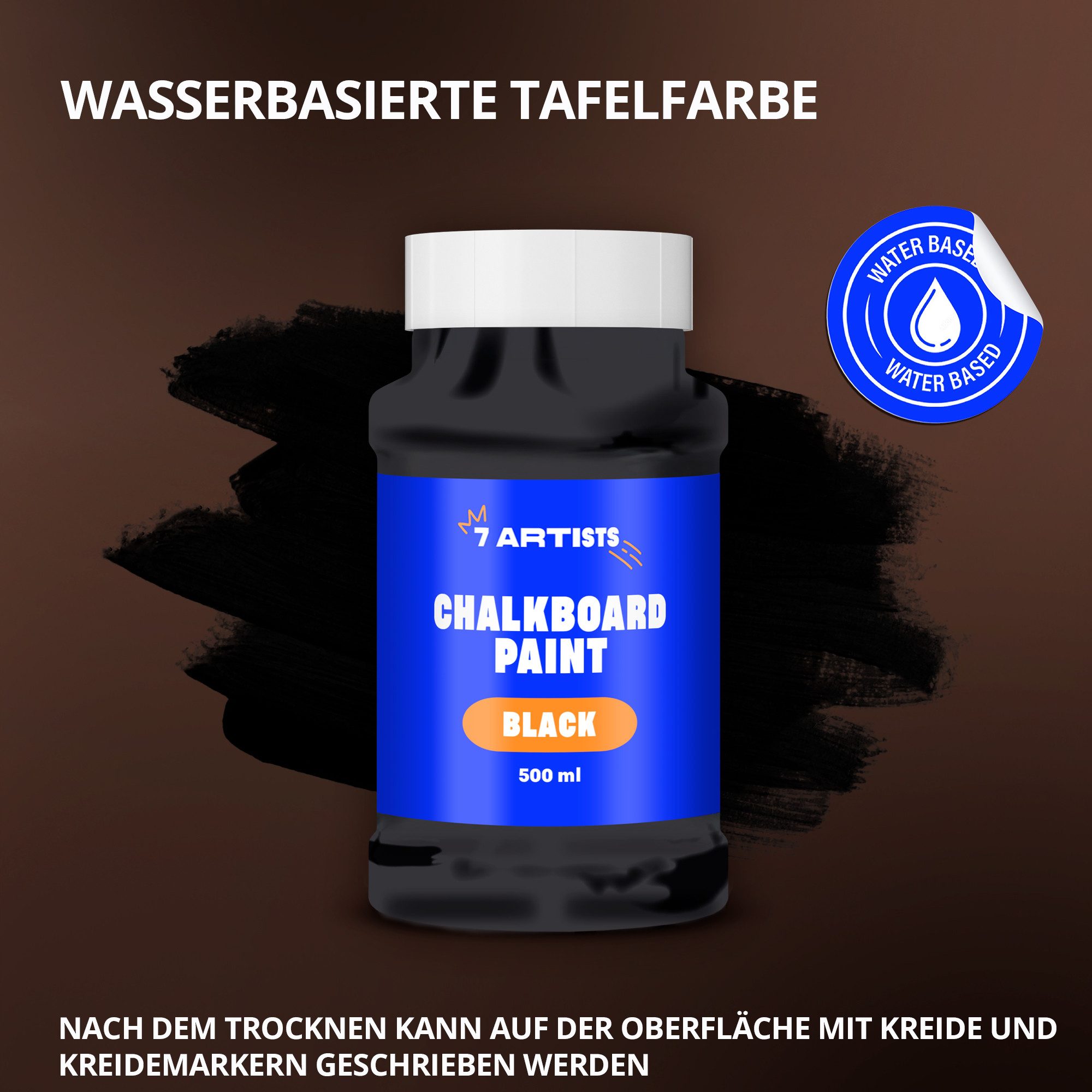 7 Artists Tafelfarbe 7 Artists Tafelfarbe Schwarz, Tafellack Ungiftig auf Wasserbasis