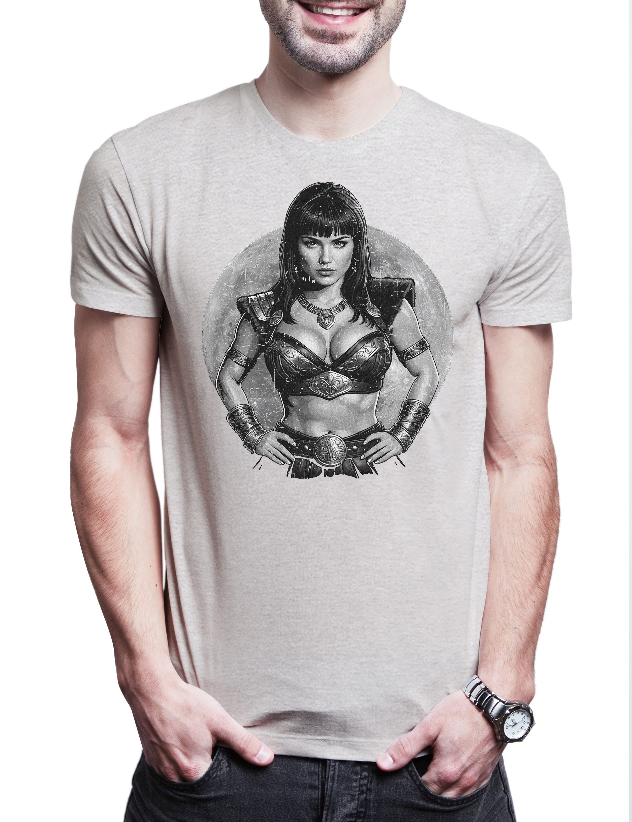 Print-Shirt Warrior Pricess Moon Herren T-Shirt Girl Barbarian Xena Woman Conan TV