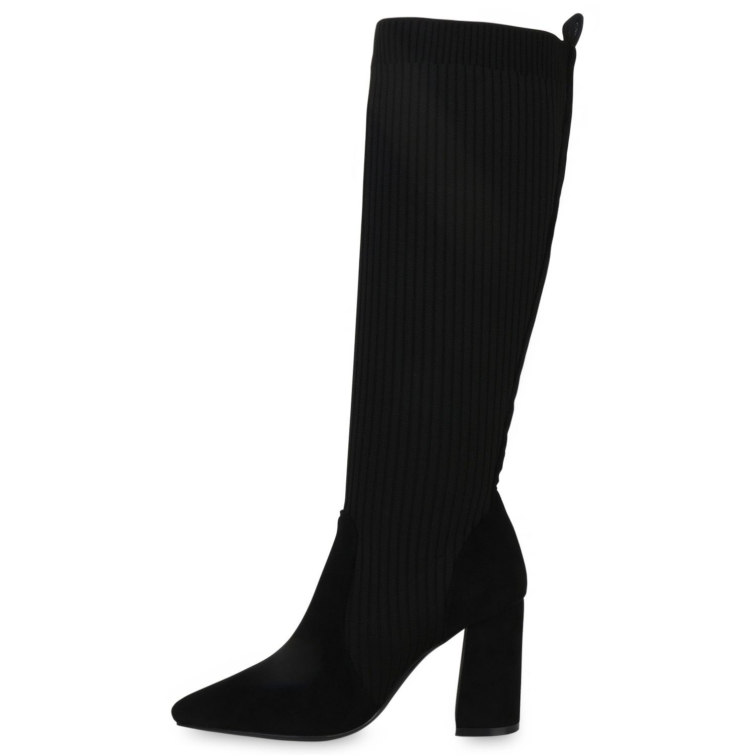 VAN HILL 839888 Schlupfstiefel Damen Schlupfstiefel Stiefel Spitze Strick A günstig online kaufen