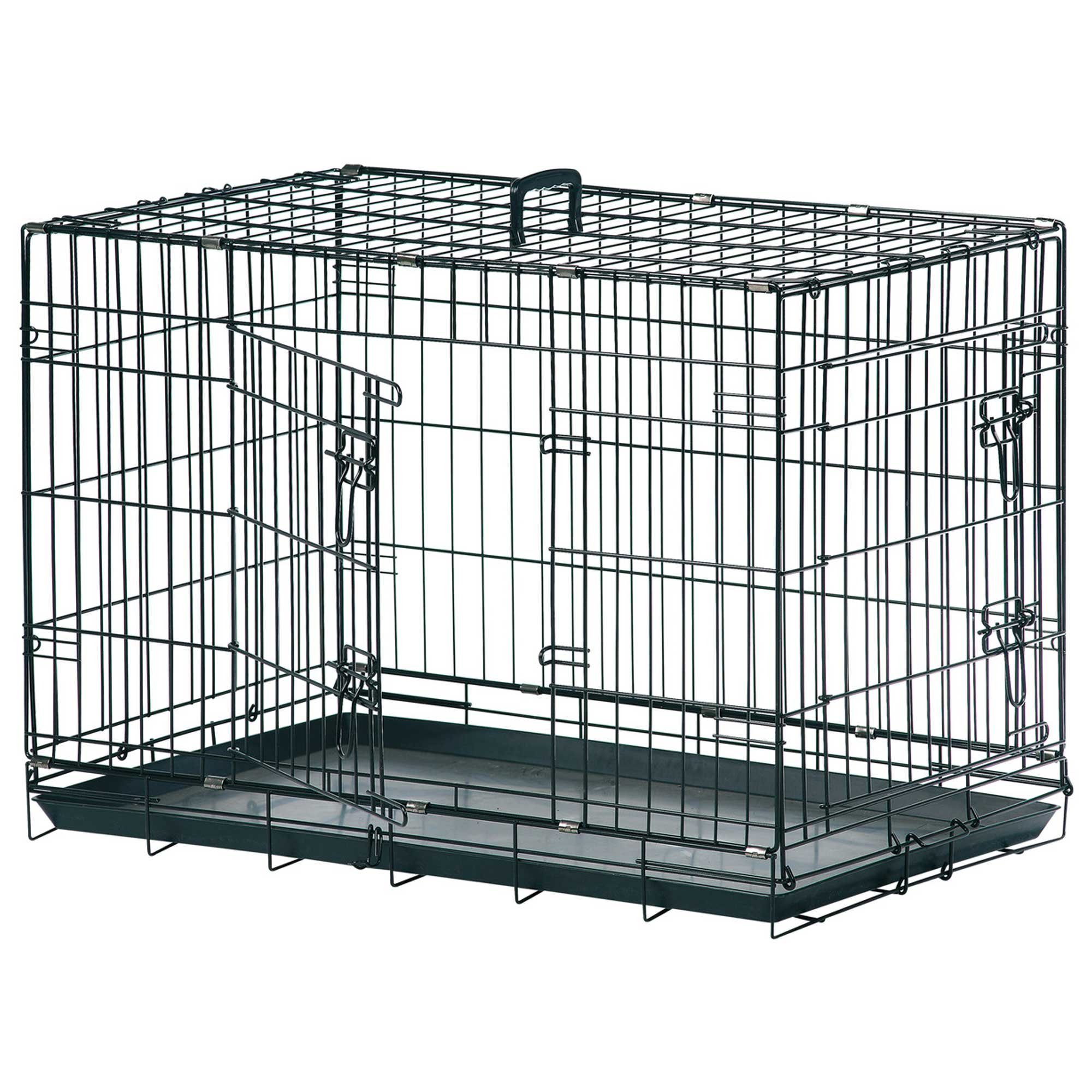 Nobby Tiertransportbox Hundebox aus Metall - faltbar - stabil - mit Griff, platzsparend zusammenfaltbar