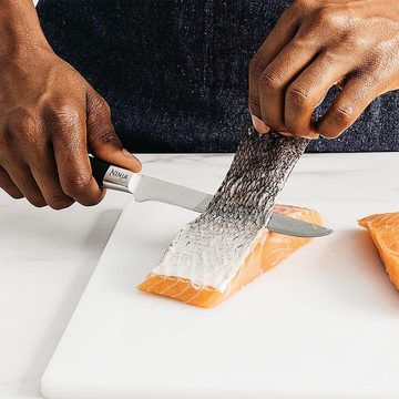 NINJA Messer-Set StaySharp Messerblock mit integriertem Schärfer, 5 Messer + 1 Schere (Scharf, Set, hochwertig, Küchenmesserset, 7-tlg., Kochmesser, Brotmesser, Universalmesser, Schinkenmesser, Schälmesser), Messerset mit Block, mit Schärfer Edelstahl Messer Set, Küchenmesser