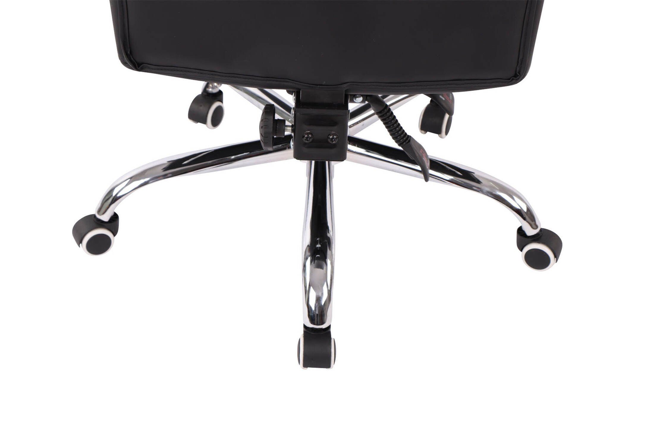 drehbar Sitz: 360° Bürostuhl Poncho mit bequemer Rückenlehne Gestell: TPFLiving Kunstleder - - Drehstuhl, Bürostuhl höhenverstellbar XXL), chrom und schwarz (Schreibtischstuhl, Chefsessel, Metall