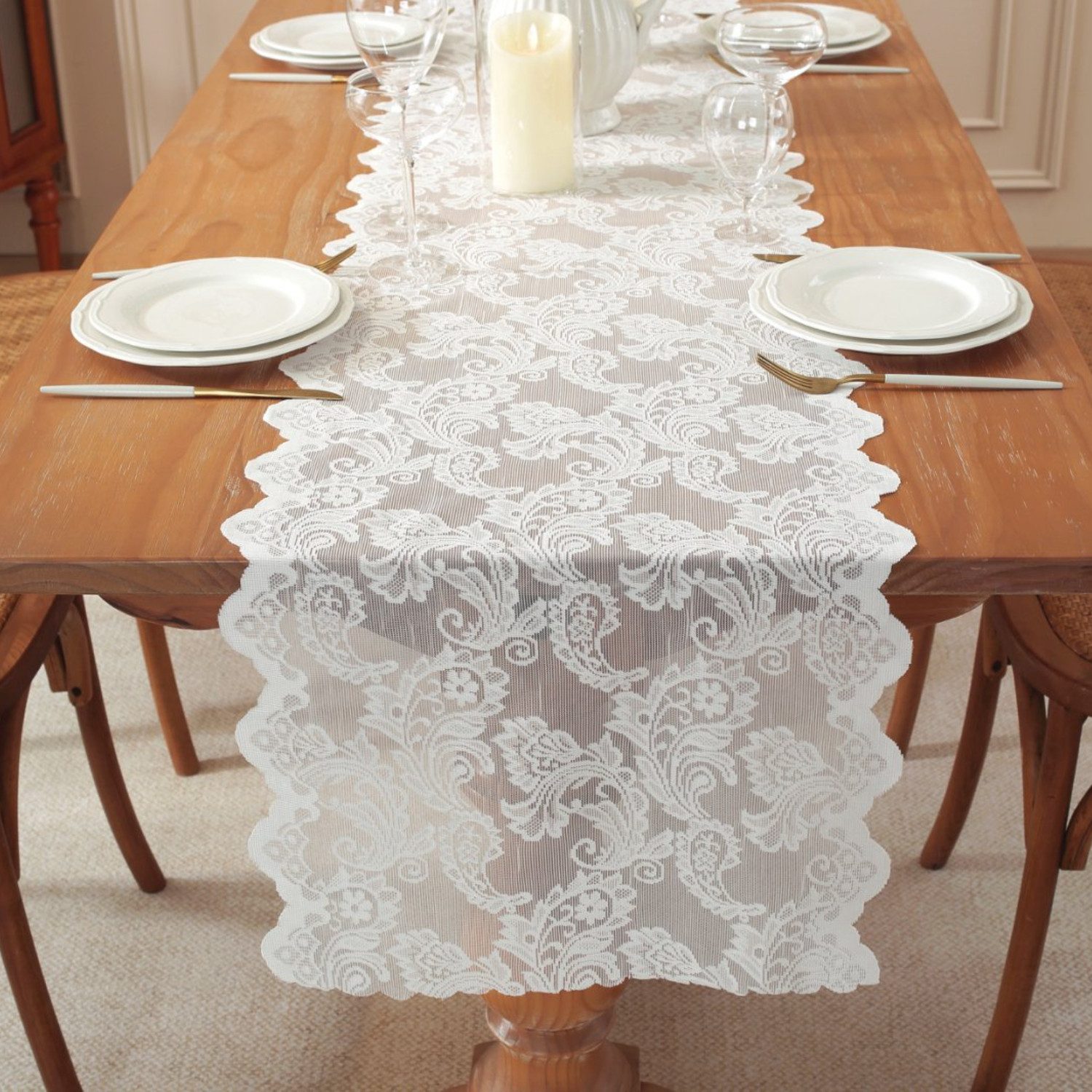 BYSURE Tischläufer NF16WH00124 (1-tlg), Vintage Spitze Tischläufer günstig online kaufen
