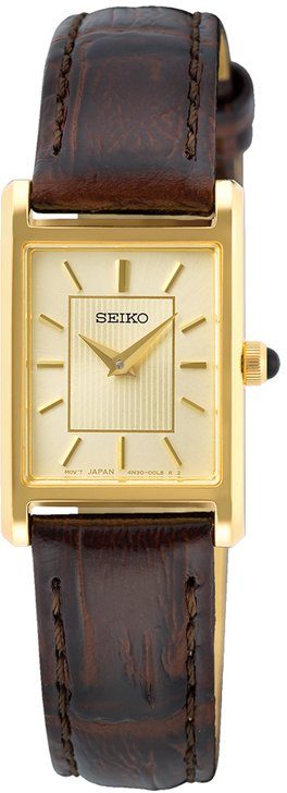 Seiko Quarzuhr SWR066P1, Armbanduhr, Damenuhr, Lederarmband