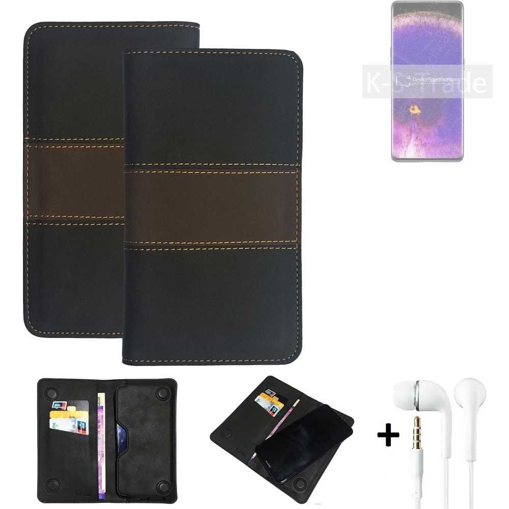K-S-Trade Handyhülle für Oppo Find X5 Pro, Handyhülle + Kopfhörer Schutzhülle Walletcase Bookstyle Tasche