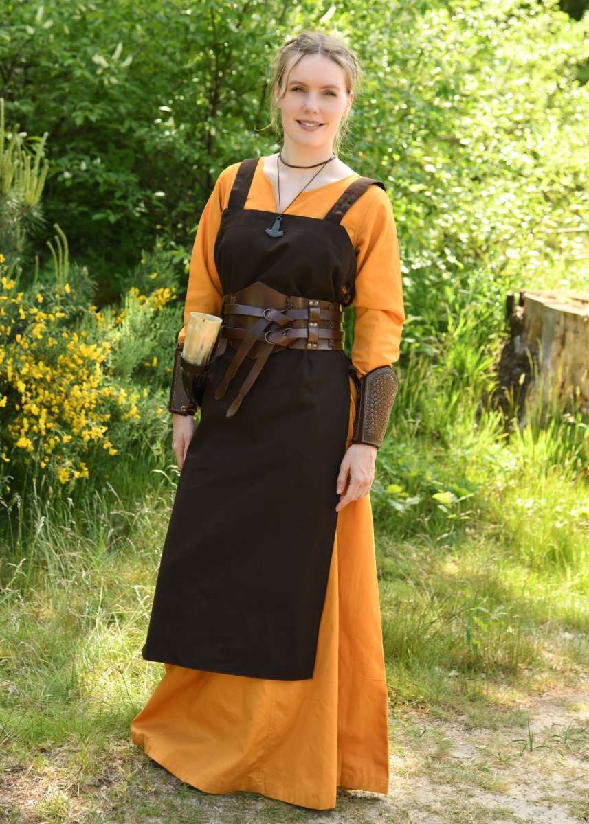Ritter-Kostüm Wikinger Überkleid Tinna, braun L/XL