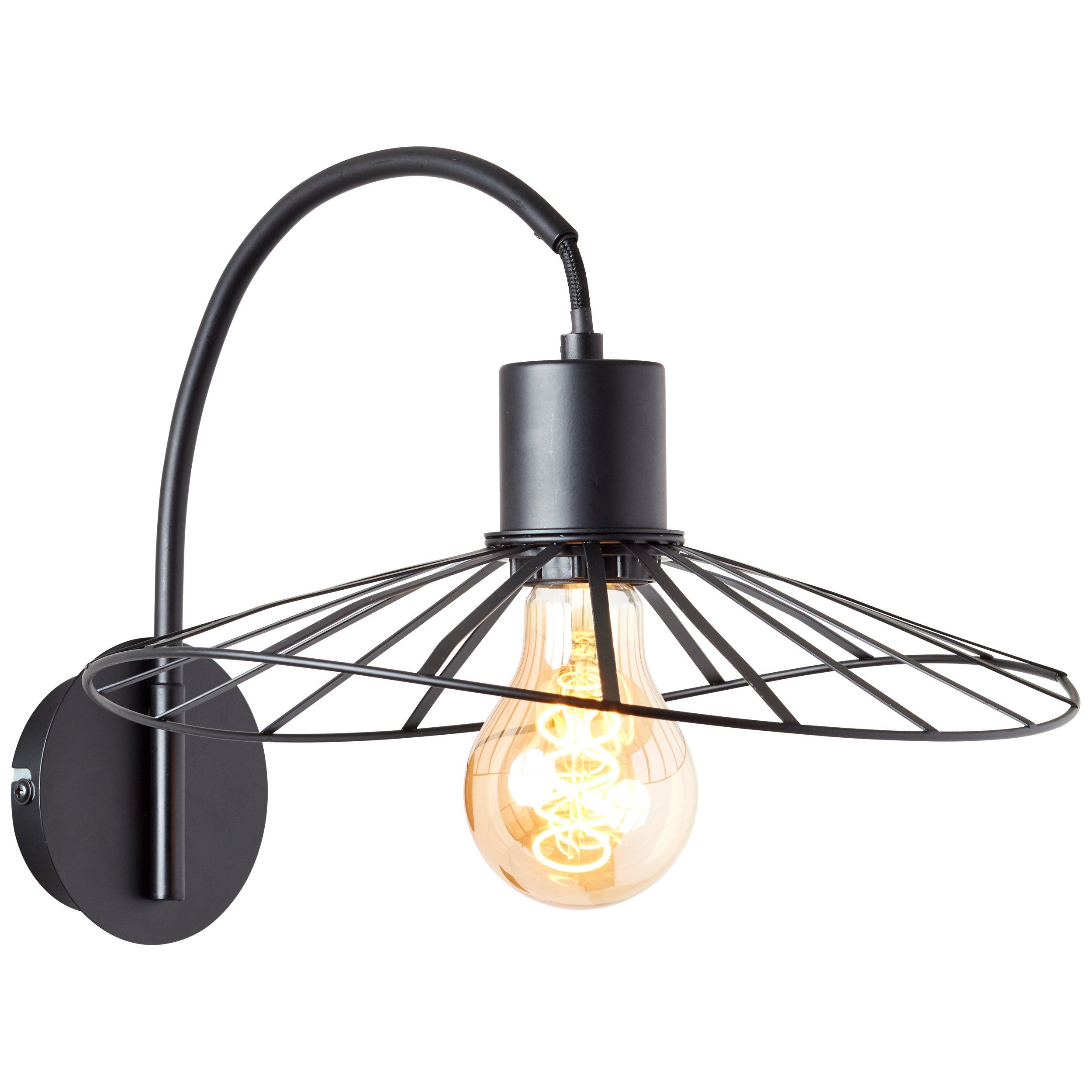 Lightbox Wandleuchte, ohne Leuchtmittel, Wandlampe, 25 x 30 x 38 cm, E27, max. 52 W, Metall, schwarz matt