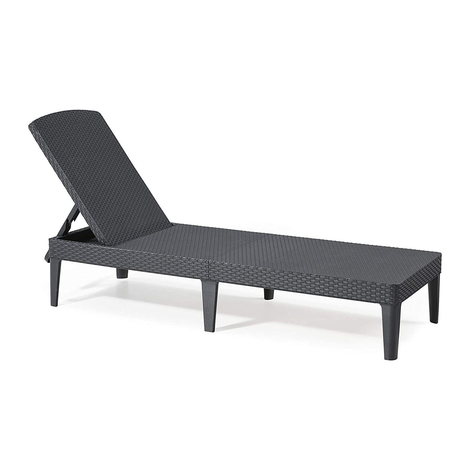 Allibert Gartenliege Jaipur Sun Lounger, Neigbare [4 Stufen] Rückenlehne Graphit