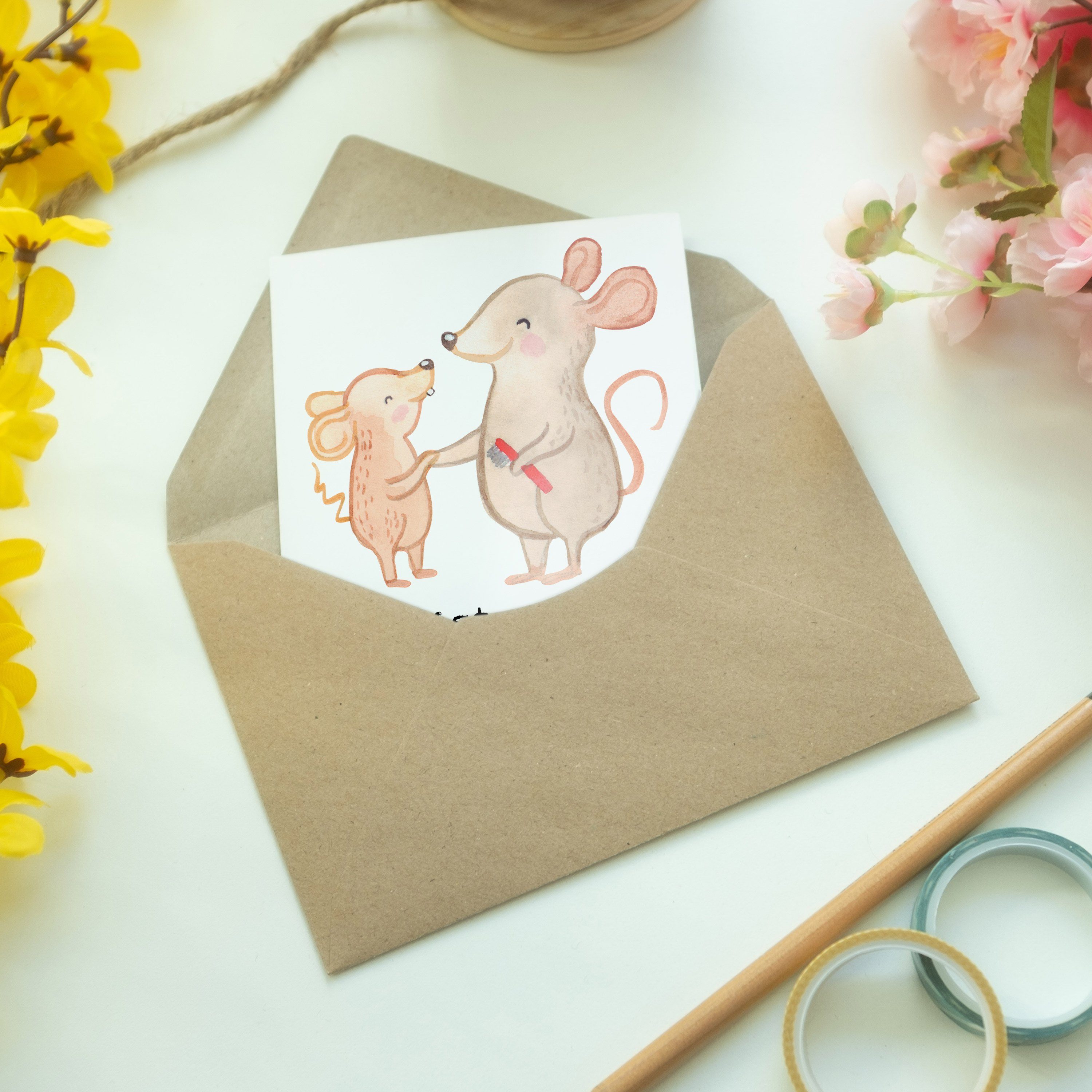 Einladungs Herz Geburtstagskarte, Weiß Mrs. Grußkarte Panda mit Mr. Geschenk, - & Heilpädagoge -
