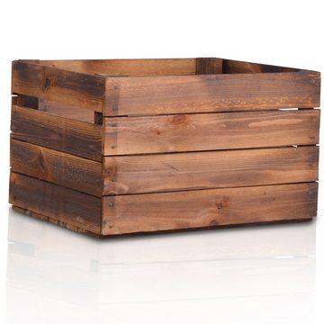 CHICCIE Holzkiste Kurzes Regal Dunkel Geflammt 50x40x30cm - Kisten Box (1 St)