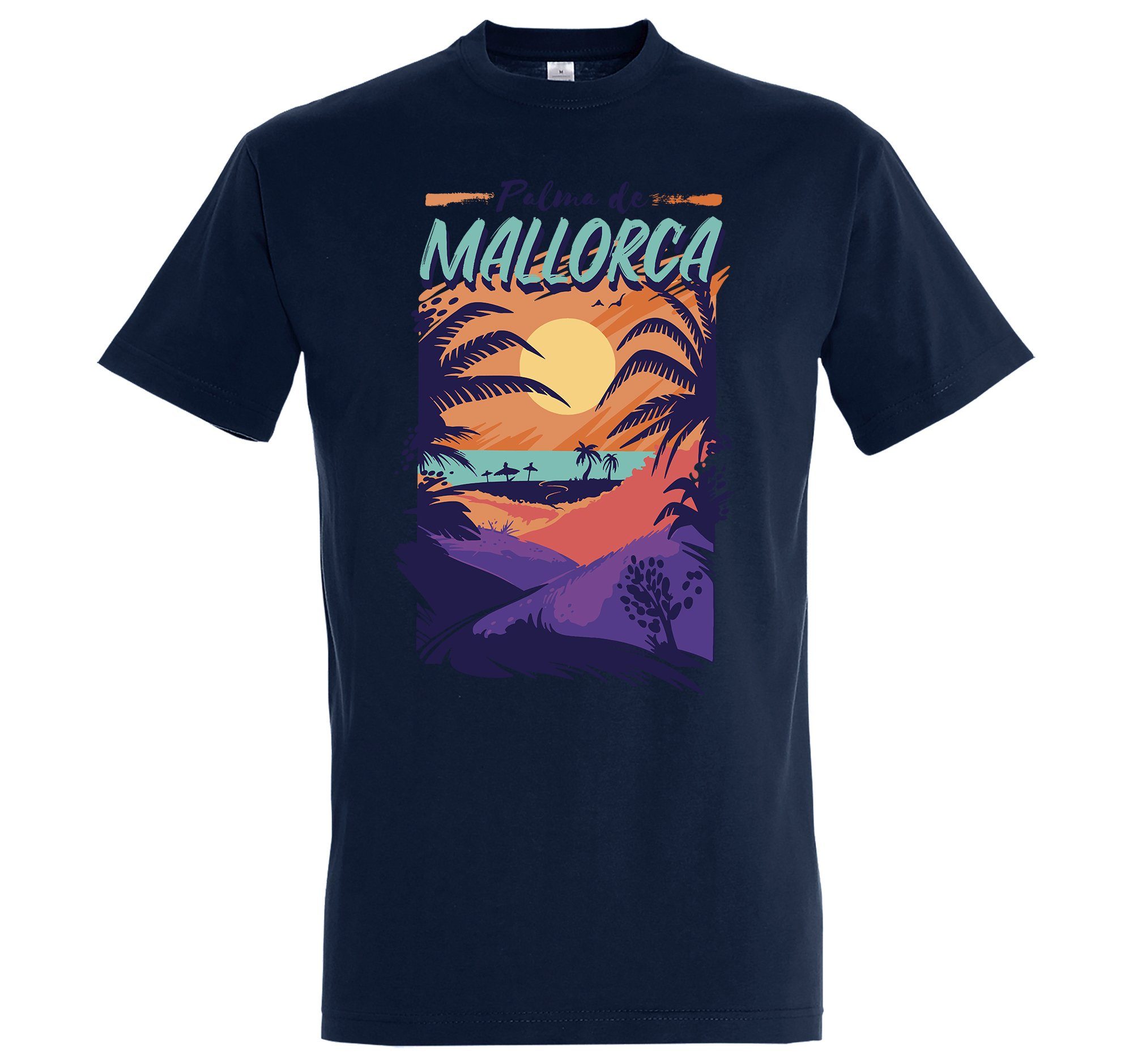 Youth Designz T-Shirt Palma Mallorca Herren Shirt mit trendigem Frontprint Navyblau