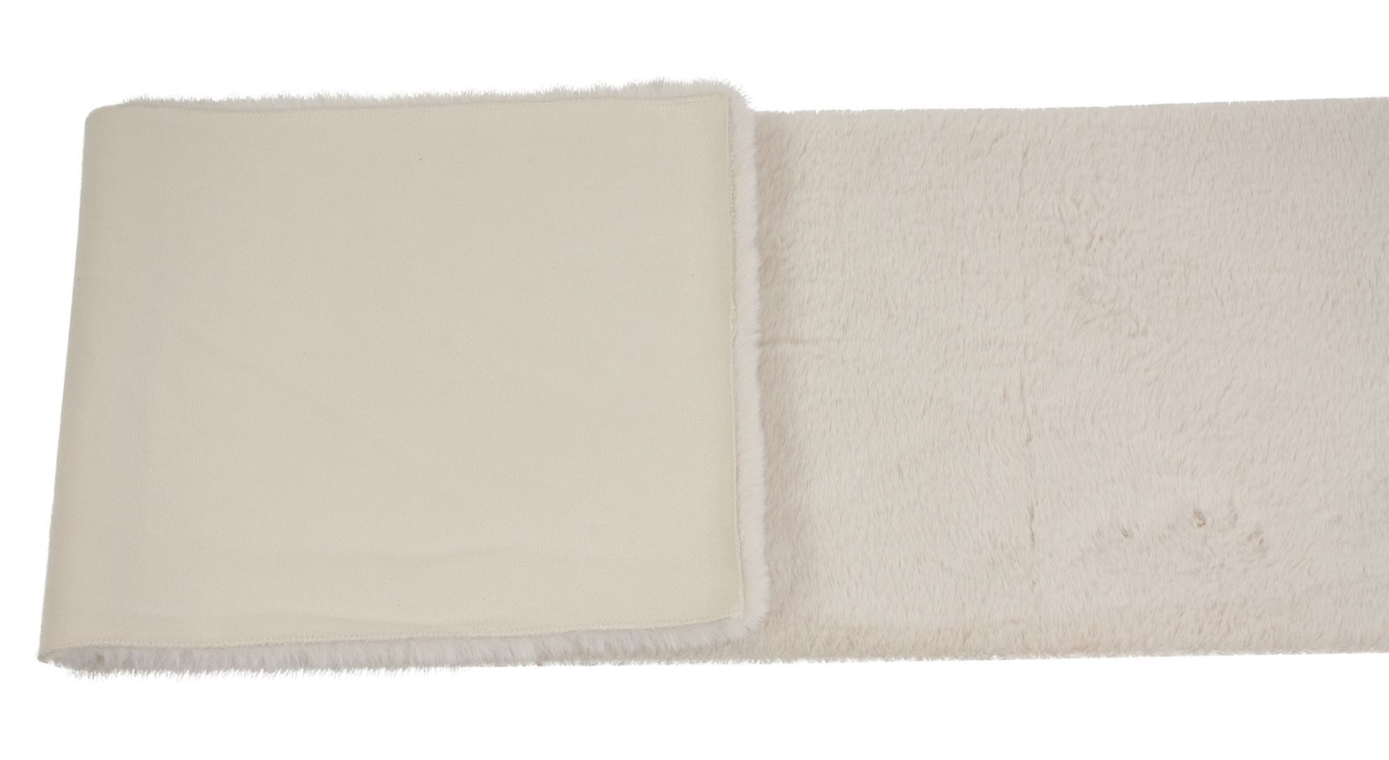 Dekoleidenschaft Tischläufer "Samtweich" creme aus flauschigem Kunstfell, Mitteldecke in 2 Größen (1-tlg), flauschig weich