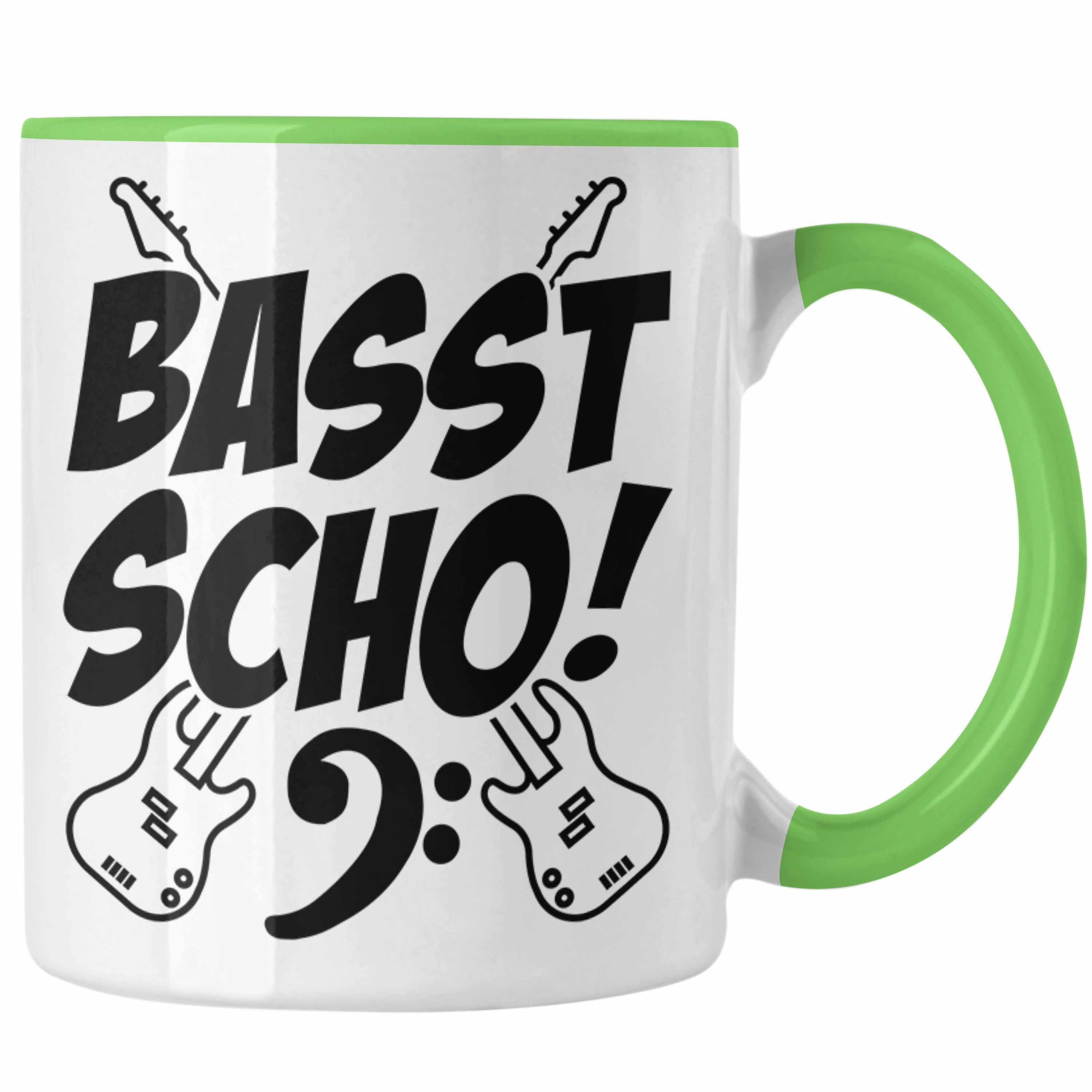 Trendation Tasse Bassist Tasse Geschenk Bass-Spieler Geschenkidee Kaffee-Becher Basst S Grün