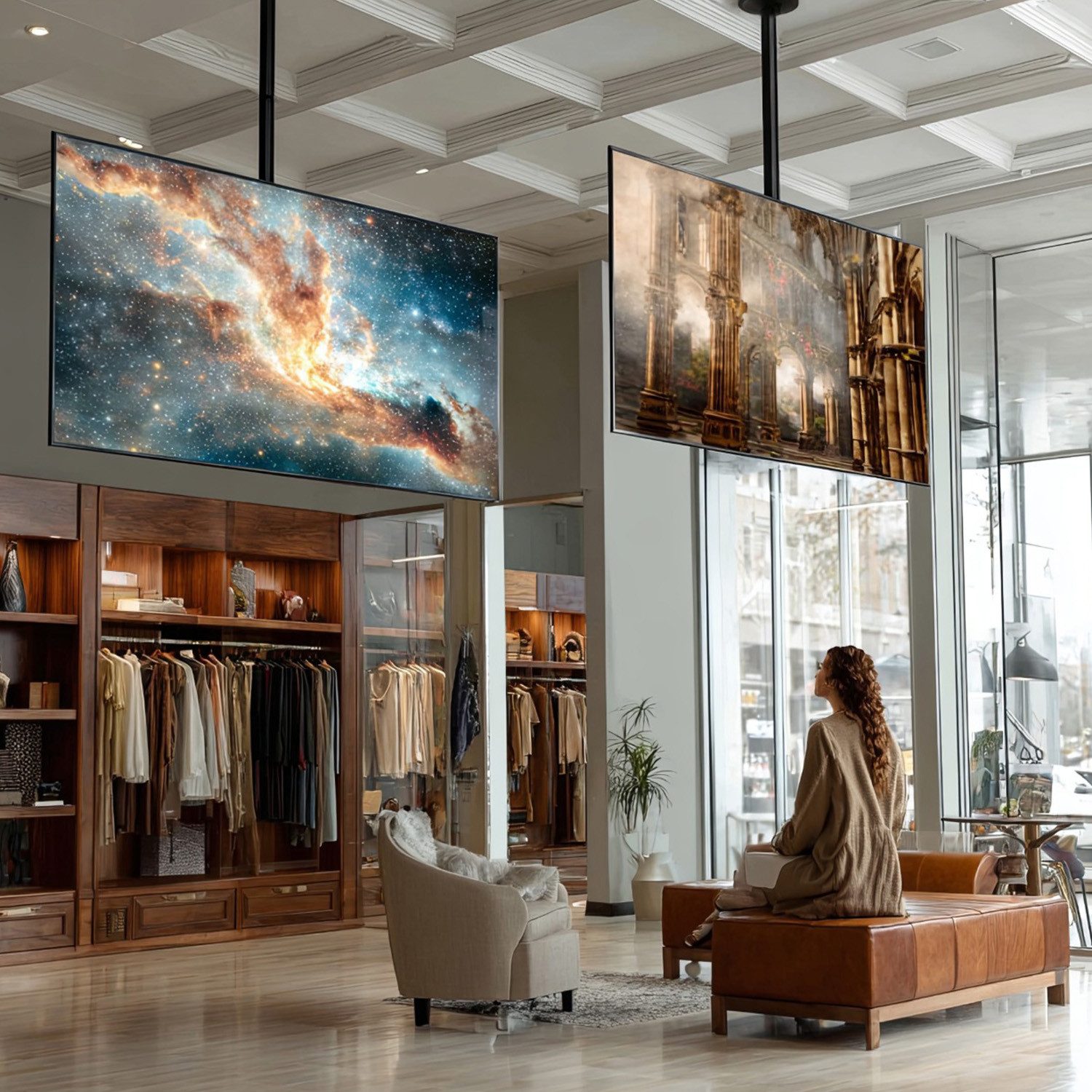 Maclean TV-Deckenhalterung MC-504B, (bis 42,00 Zoll, TV Deckenhalterung 23-42" bis 30kg Schwarz)