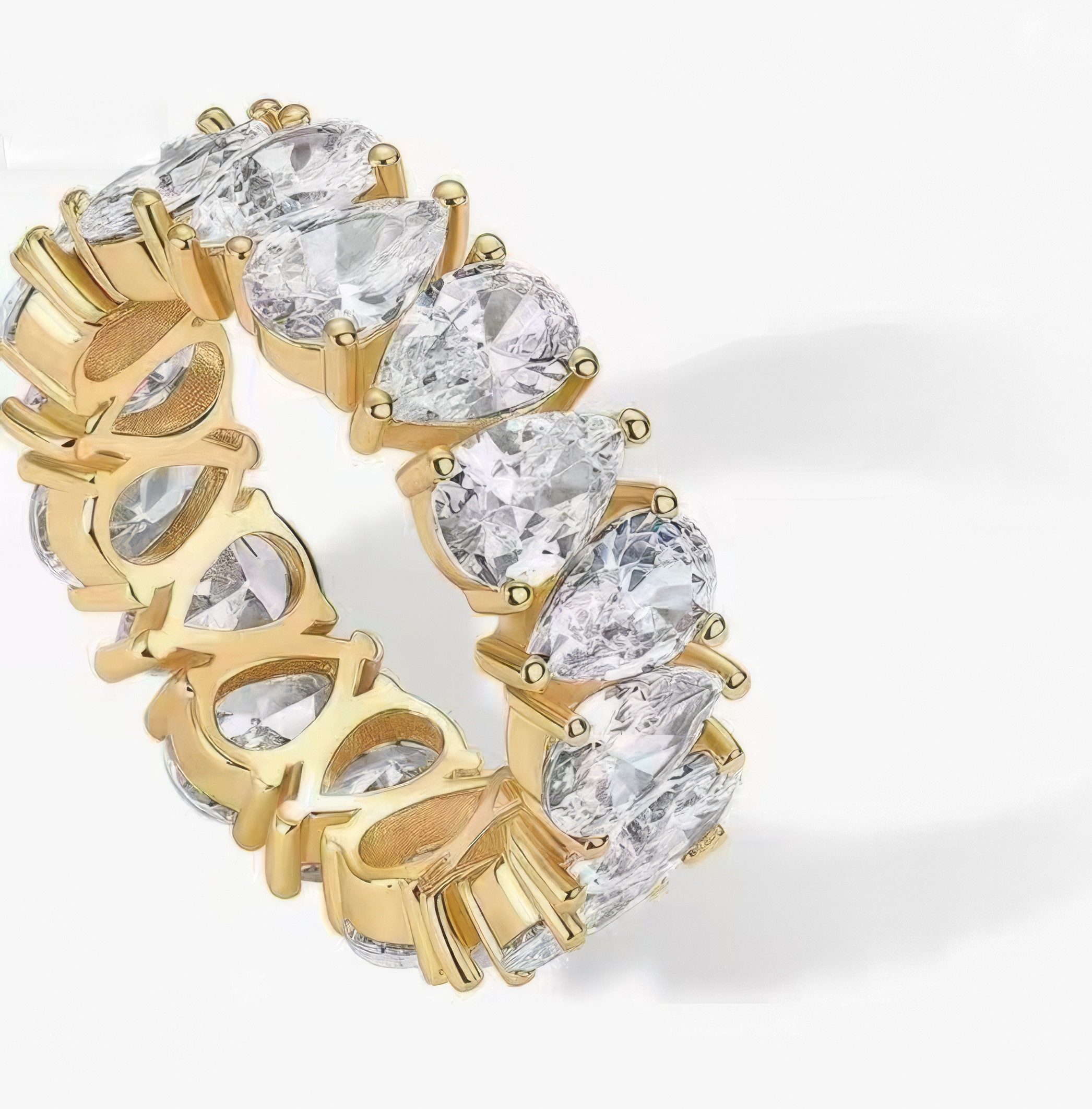 Jumpeak Diamantring Voll-Diamantring,Tropfenförmiger Diamantring,14k Gold-Diamantring, damen geschenk,geschenk zur firmung mädchen,liebes geschenk für sie