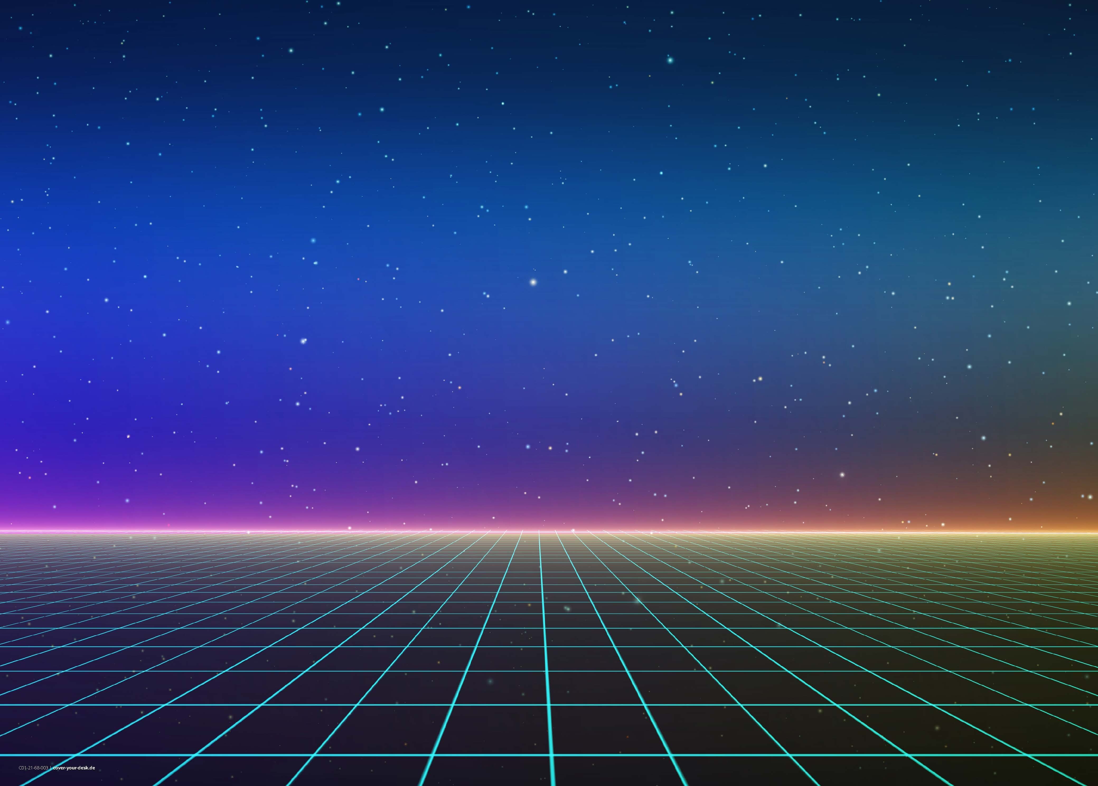 Thumbnail - cover-your-desk.de Schreibtischunterlage abwaschbar – Retro Synthwave – aus premium Vinyl - Made in Germany, (1 tlg)