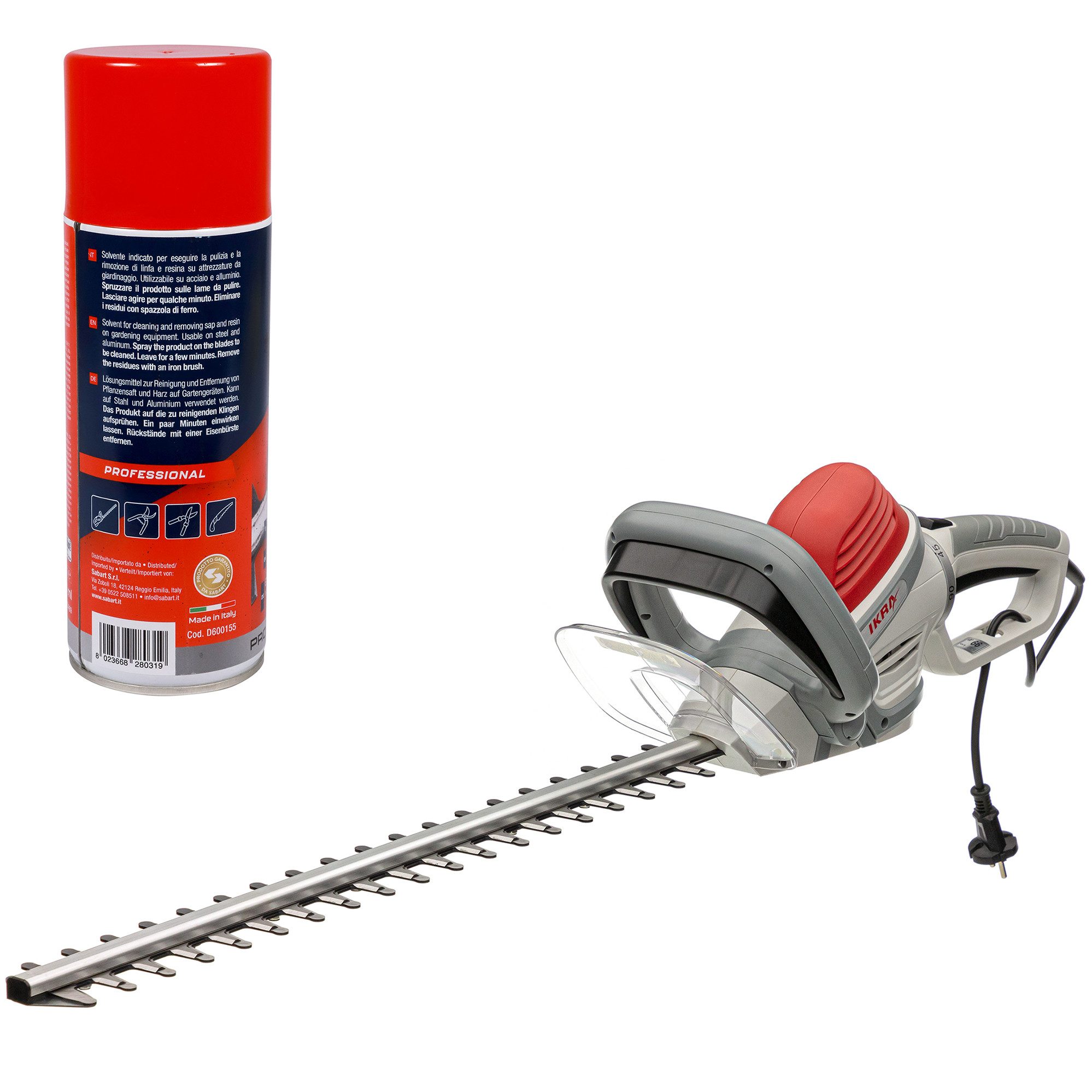 ikra GmbH Elektro-Heckenschere IHS 650, (mit Pflegespray), 55 cm Schnittlänge, 22 mm Schnittstärke, inkl. Pflegespray