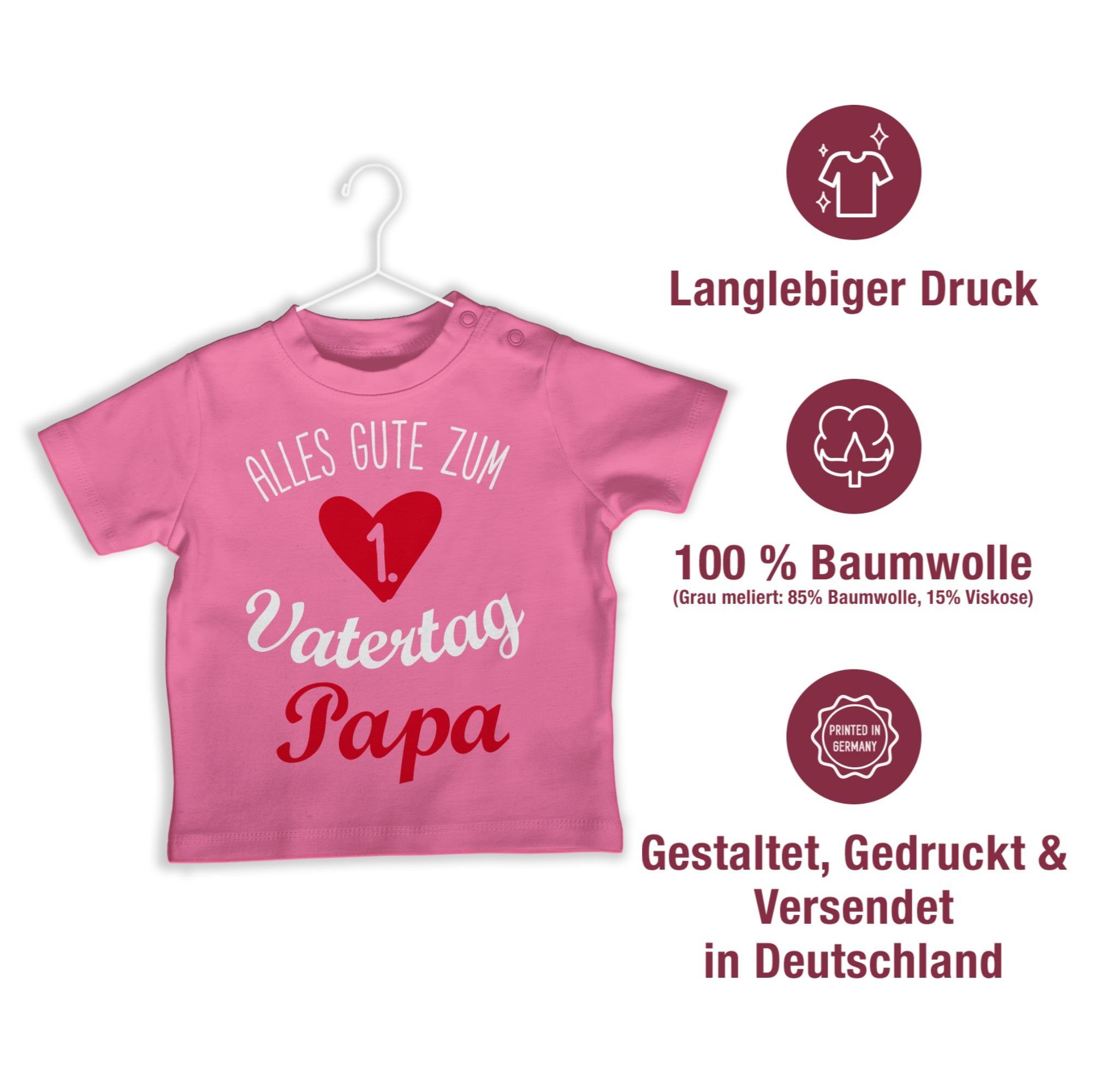 Geschenk Pink ersten T-Shirt zum Vatertag Alles weiß 2 Shirtracer Baby gute Vatertag