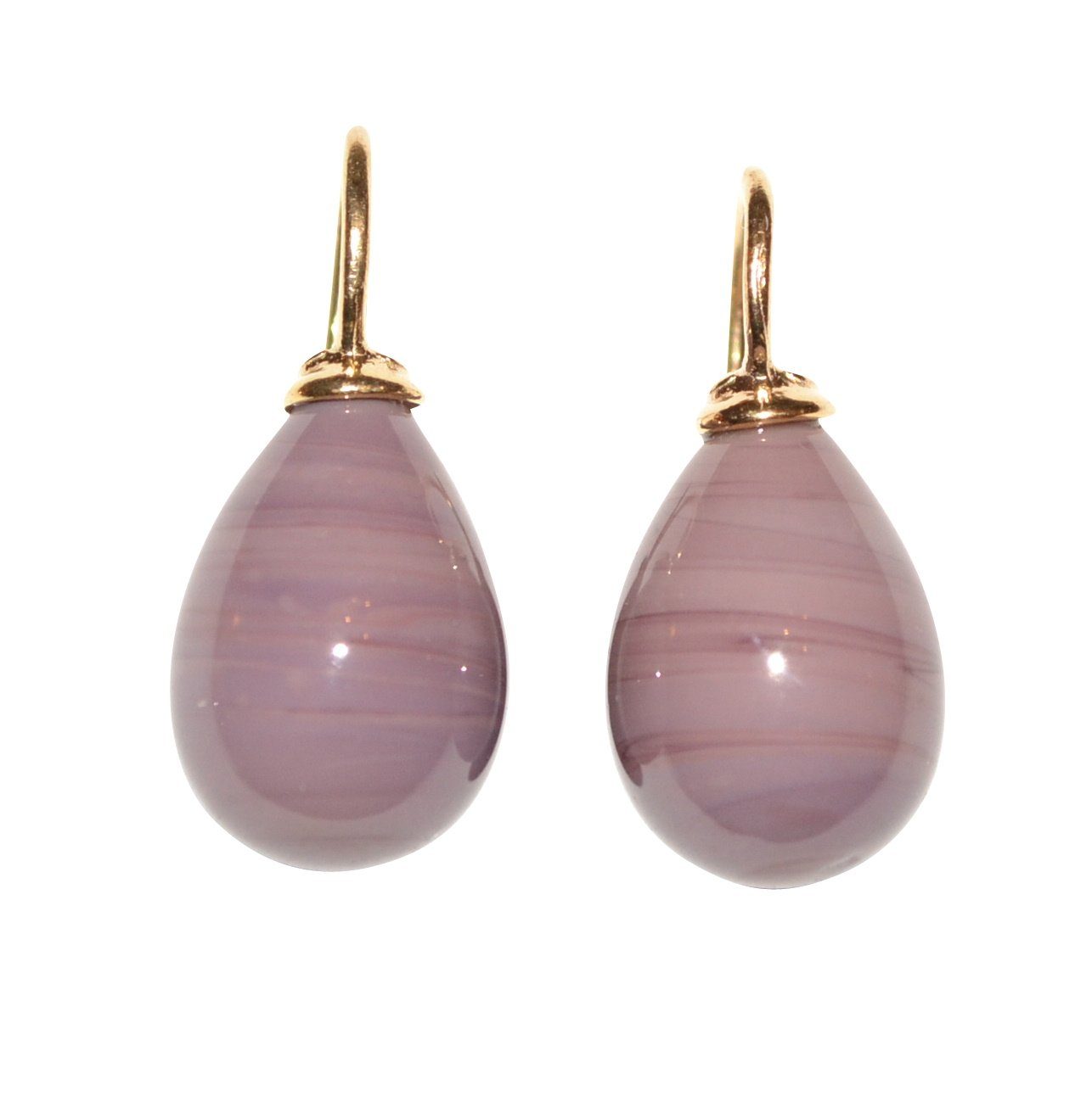 Paar Ohrhänger Lea viola gold-platt. stylisch und schick