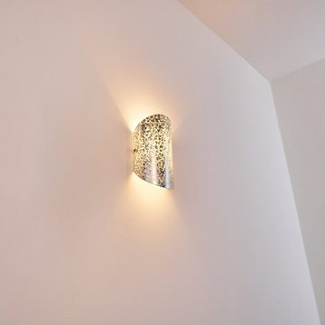 hofstein Wandleuchte »Argallo« Wandlampe aus Glas in Silber, ohne Leuchtmittel, moderne mit Lichtspiel an der Wand, 1xE14, Innen mit Up & Down-Effekt