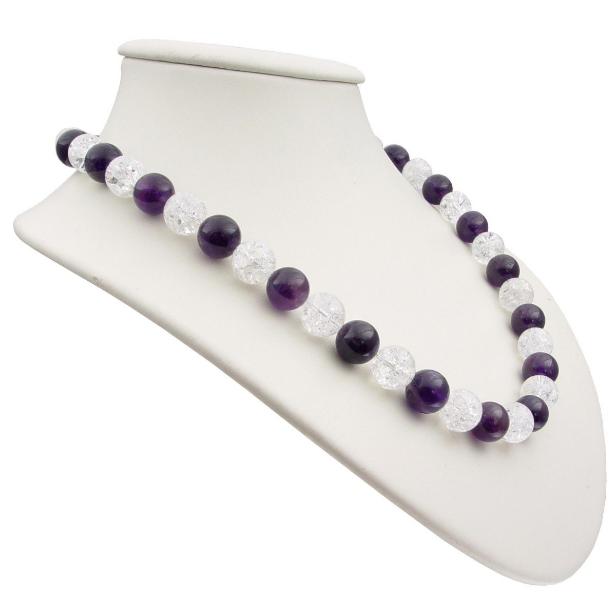 Schmuck Krone Collier Damen Kette aus Amethyst & Bergkristall, Silber 925 günstig online kaufen